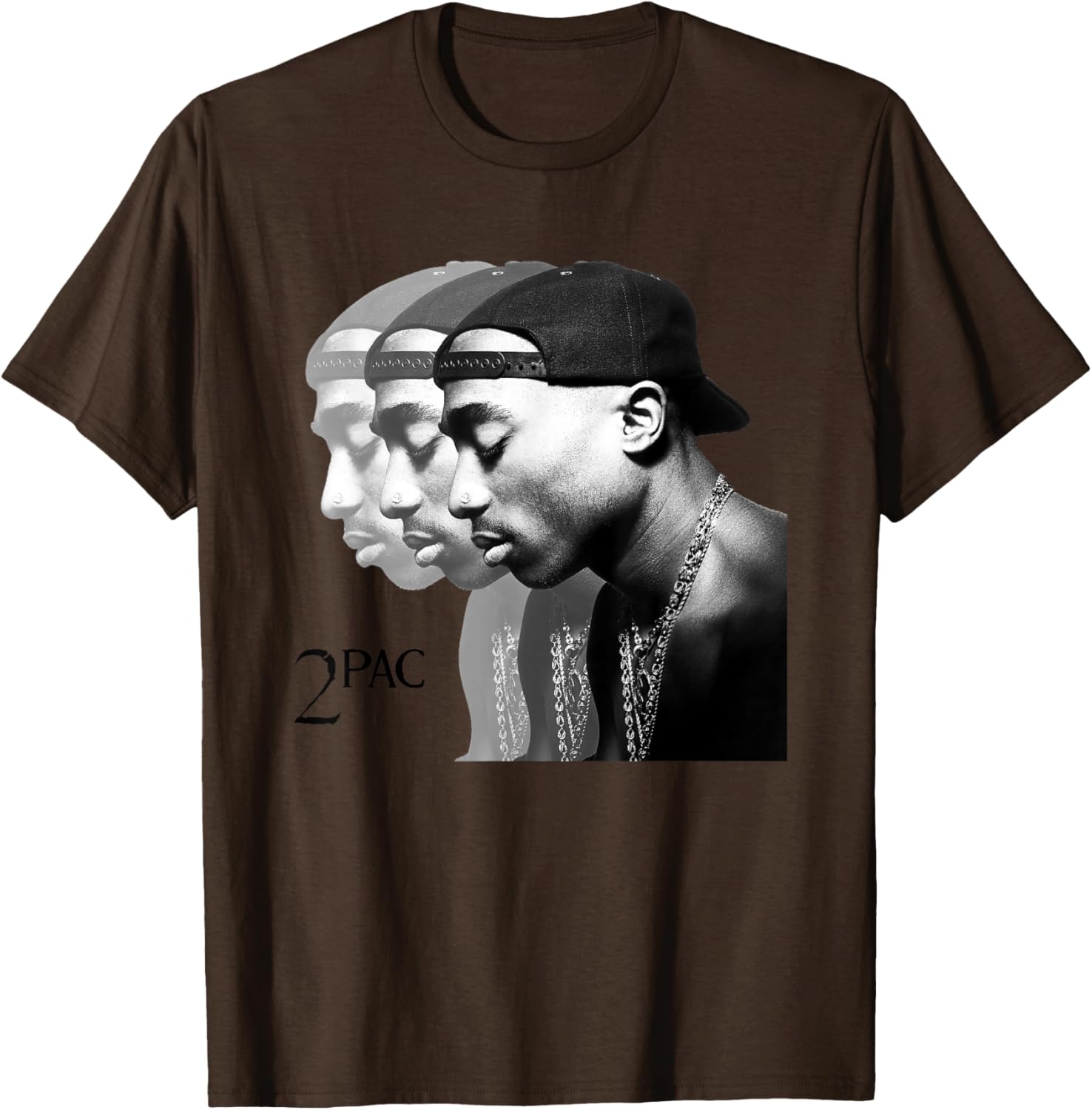 Tupac Shakur Unisex Repeat T-Shirt in Blue, Short Sleeve Cotton Blend - 1
