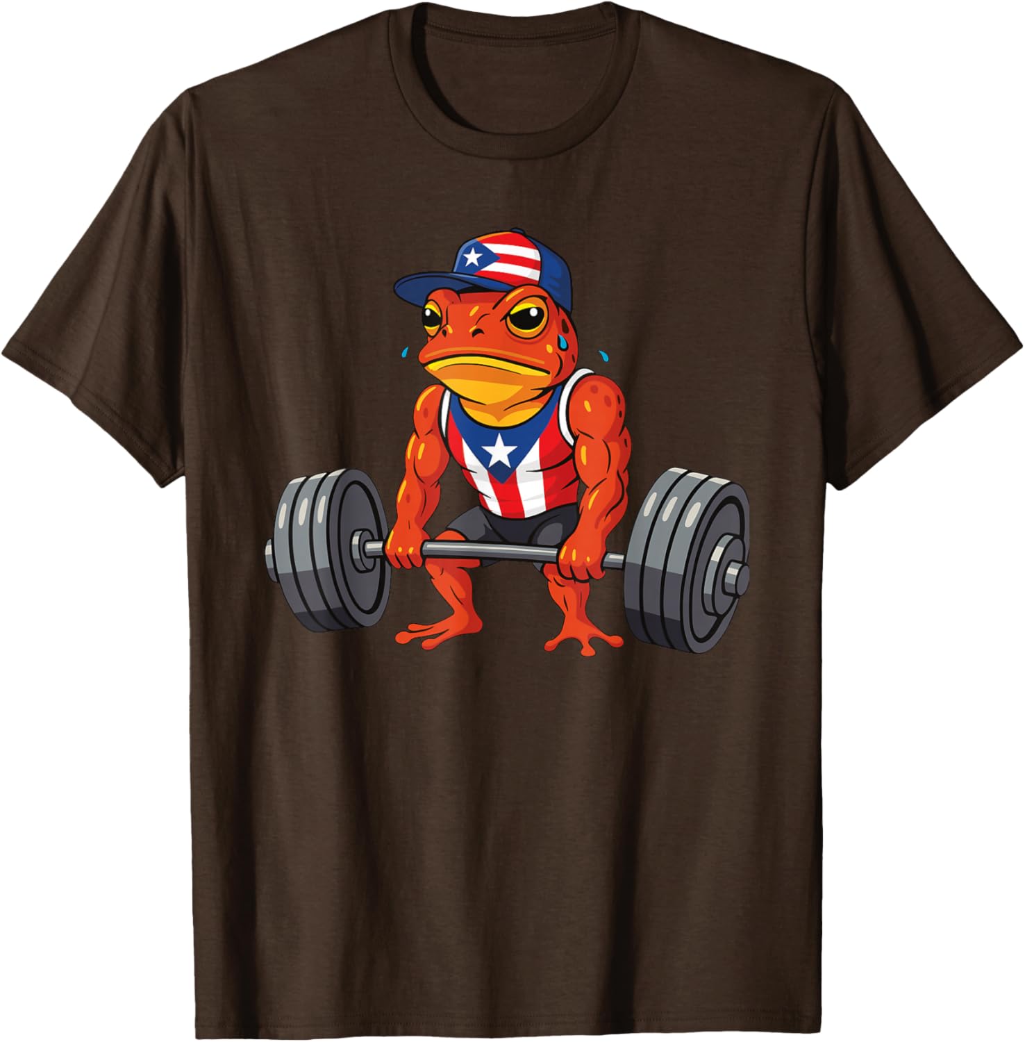 Taino Coqui Frog Gym Training T-Shirt with Puerto Rico Flag Design - 26