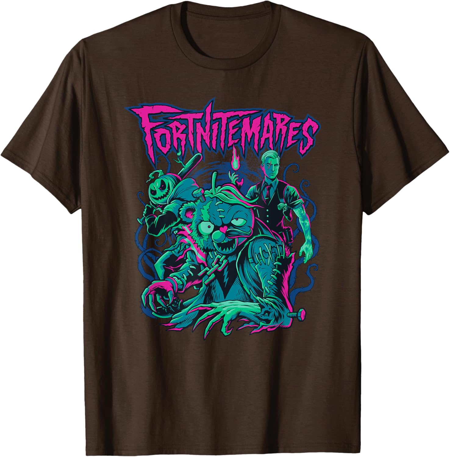 Fortnite Halloween Fortnitemares Retro Horror Group Shot T-Shirt for Fans - 9