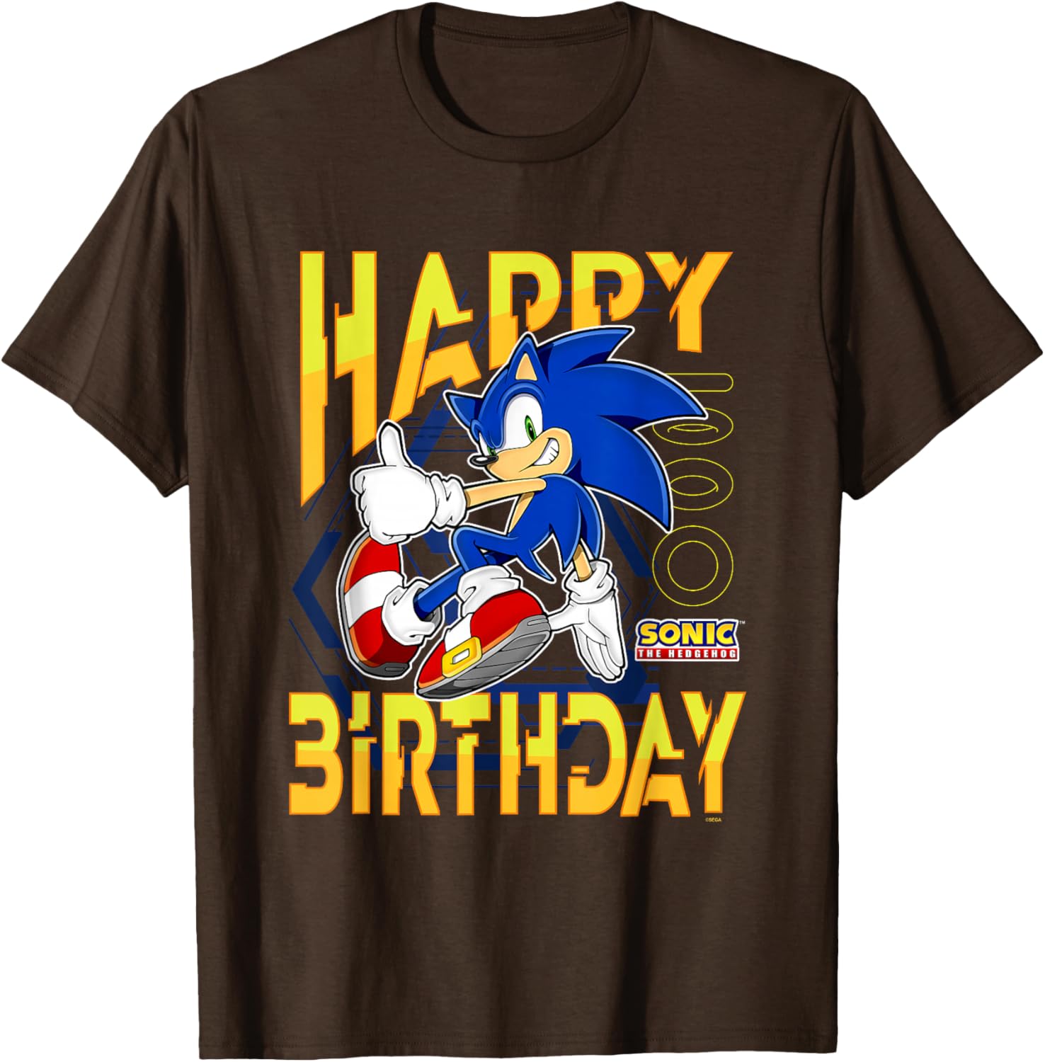 Sonic The Hedgehog Birthday T-Shirt with Thumbs Up Logo for Kids - 12