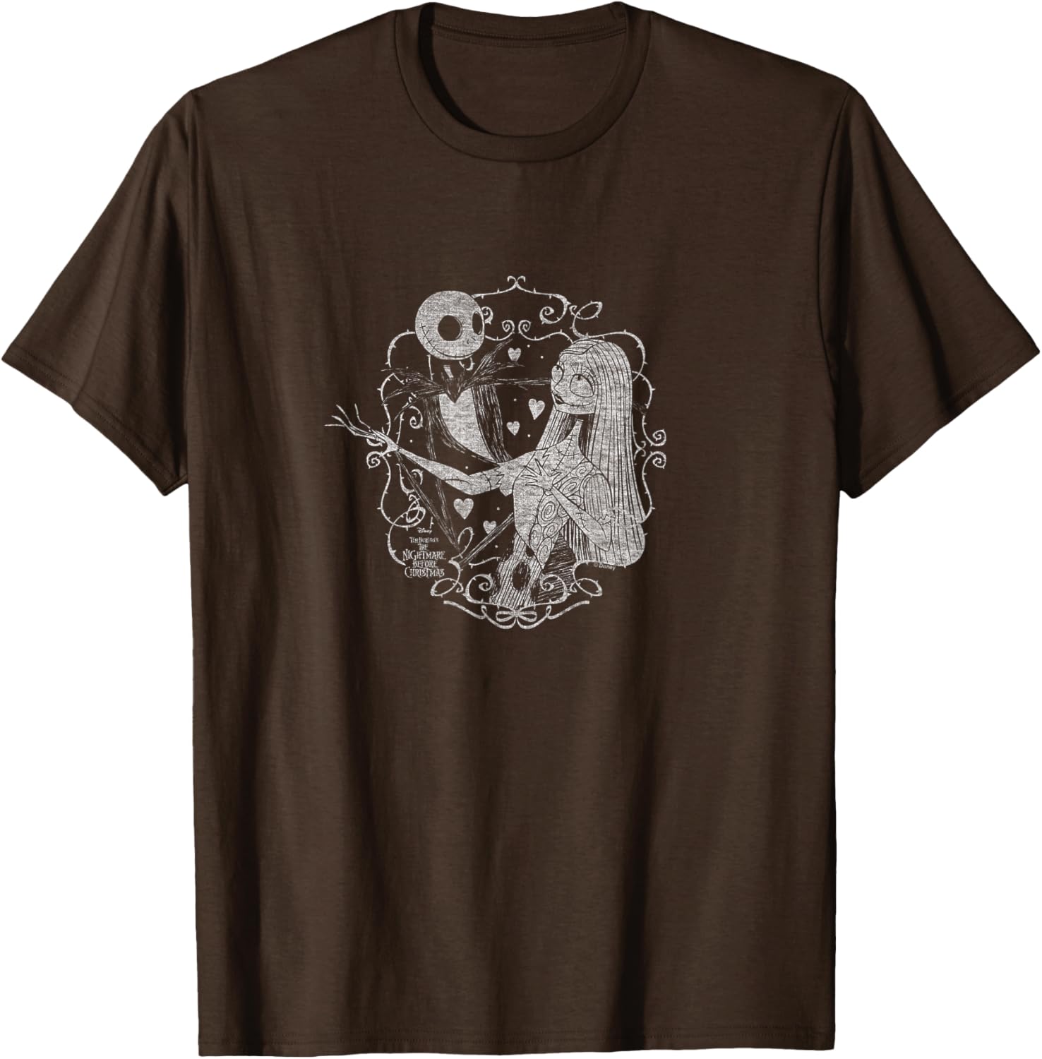 Nightmare Before Christmas Jack and Sally Valentine T-Shirt for Couples - 1
