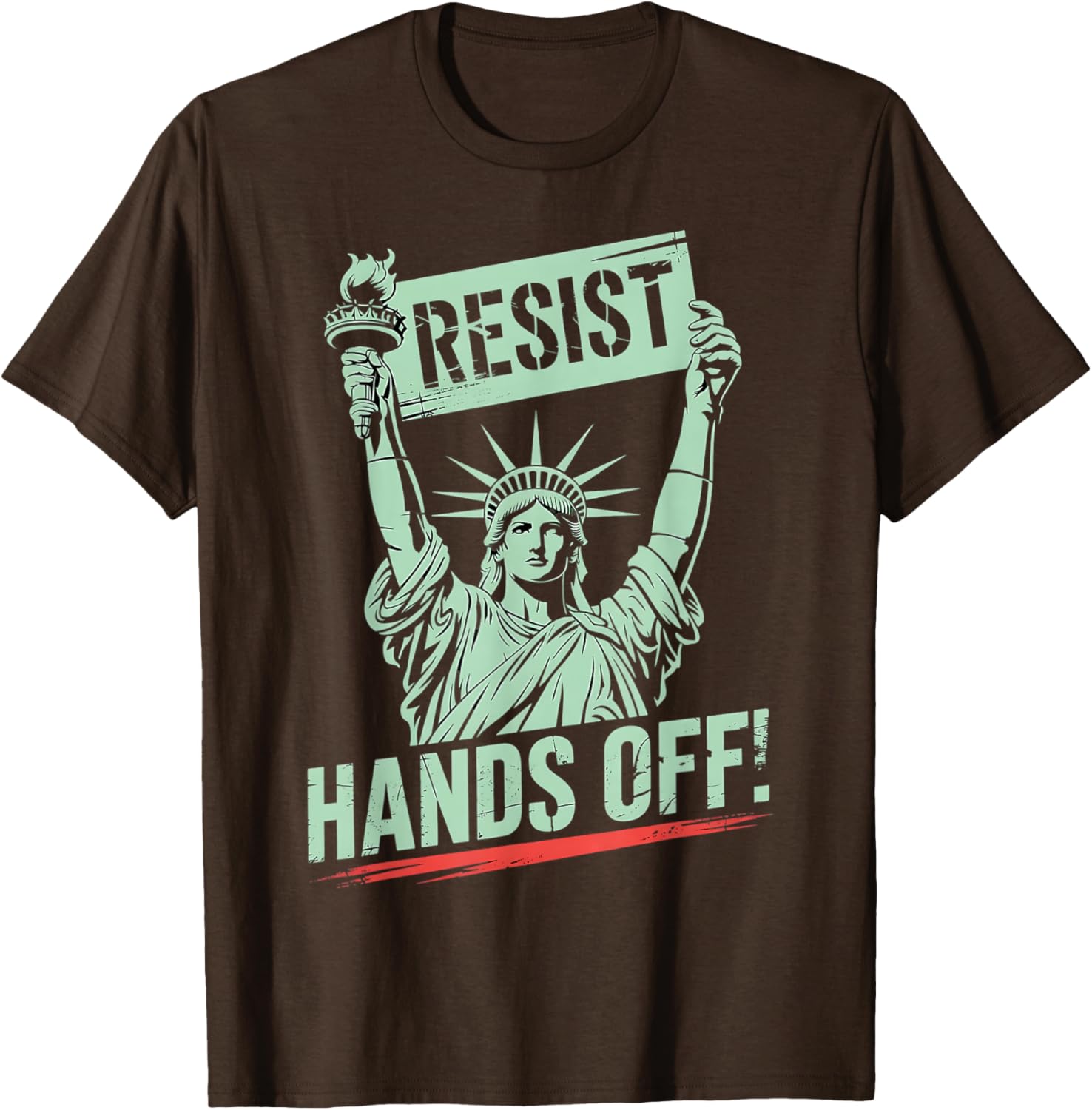 Statue of Liberty Resist Hands Off Graphic T-Shirt for Protest Awareness - 5