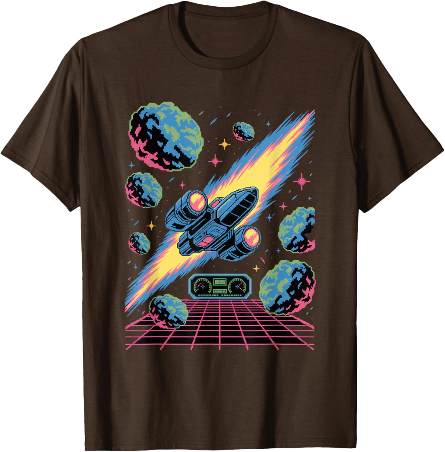Retro Space Gamer T-Shirt for Pixel Art Adventure Lovers - 4