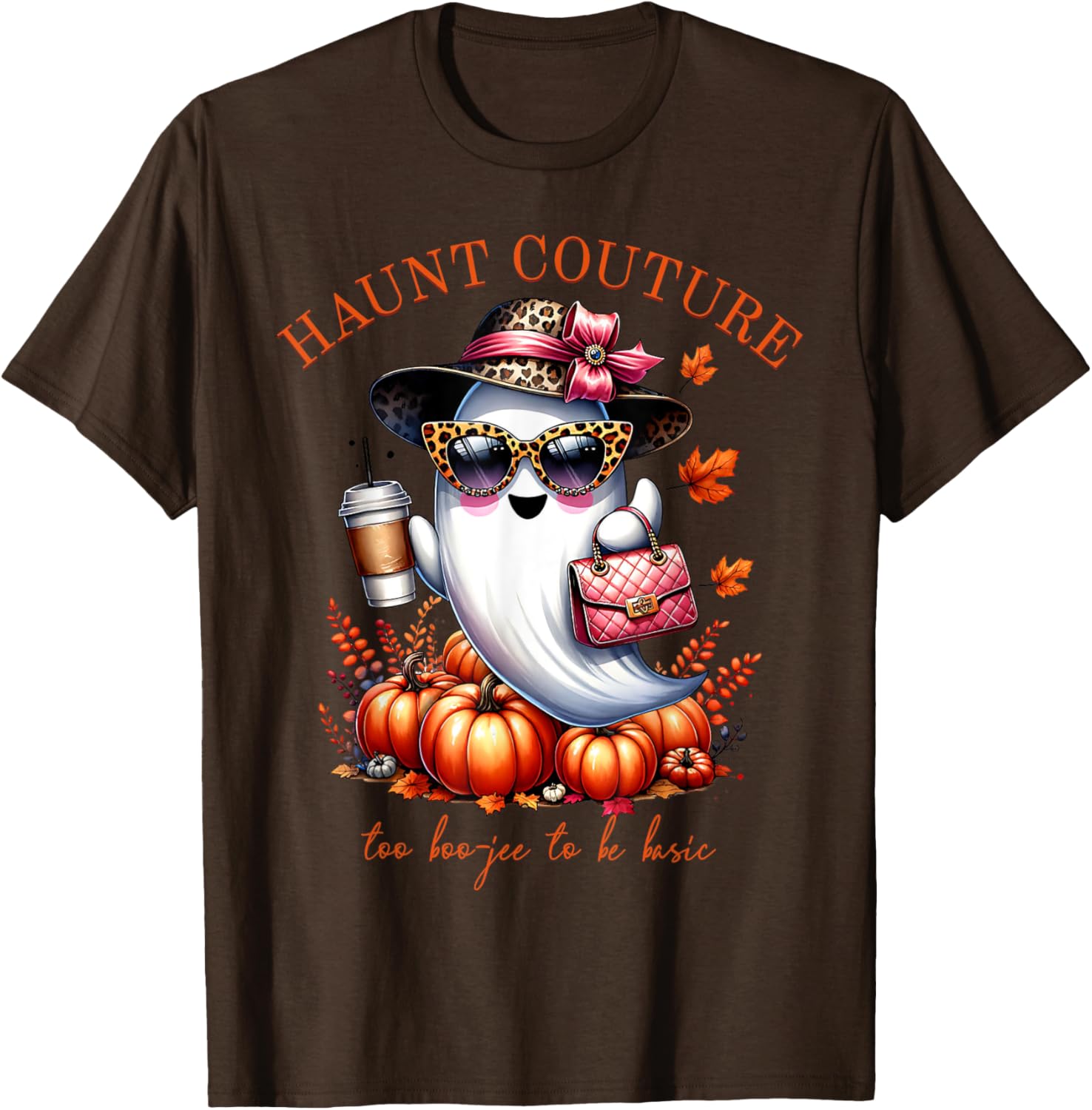 Haunt Couture Too Boojee to be Basic Funny Ghost Halloween T-Shirt - 1