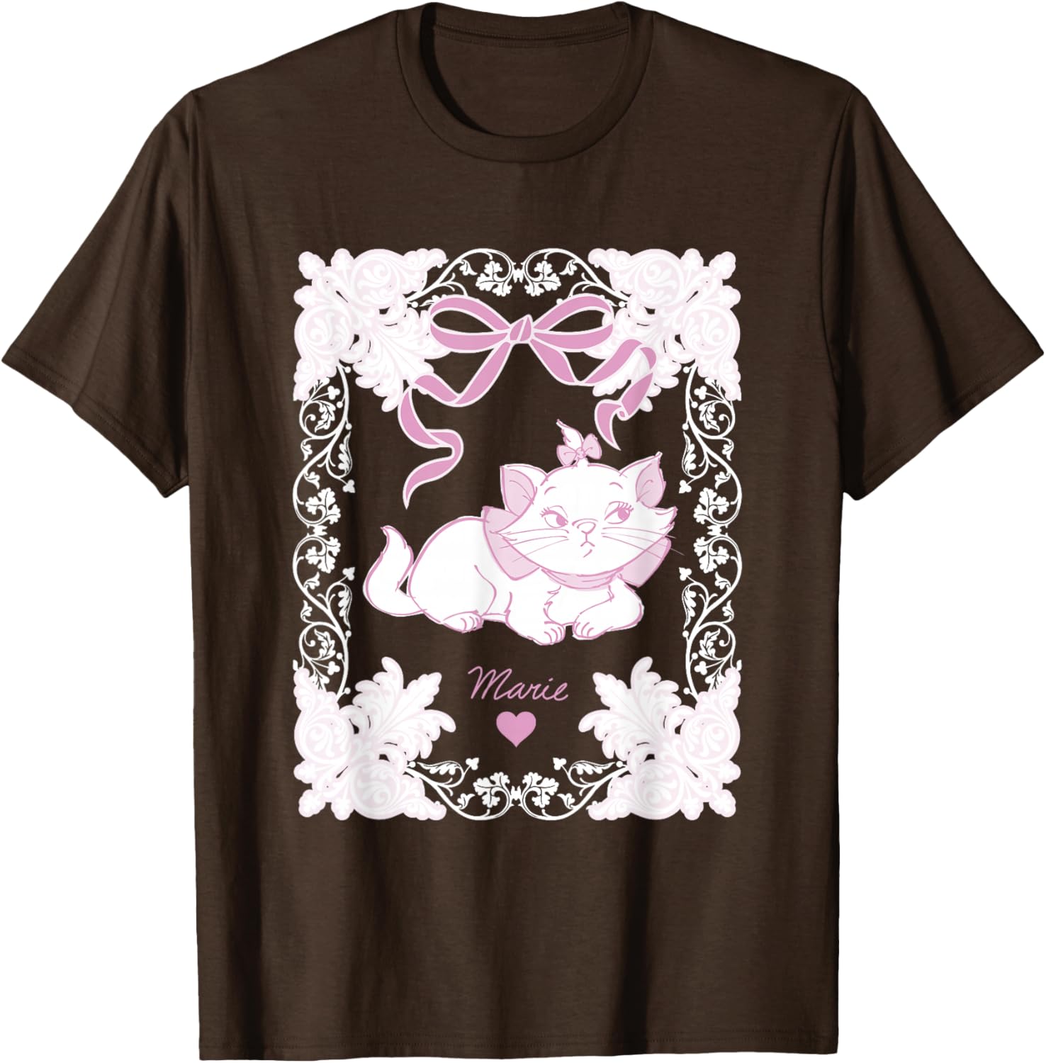 Vintage Marie Aristocats Lace and Ribbon Frame T-Shirt for Disney Fans - 6