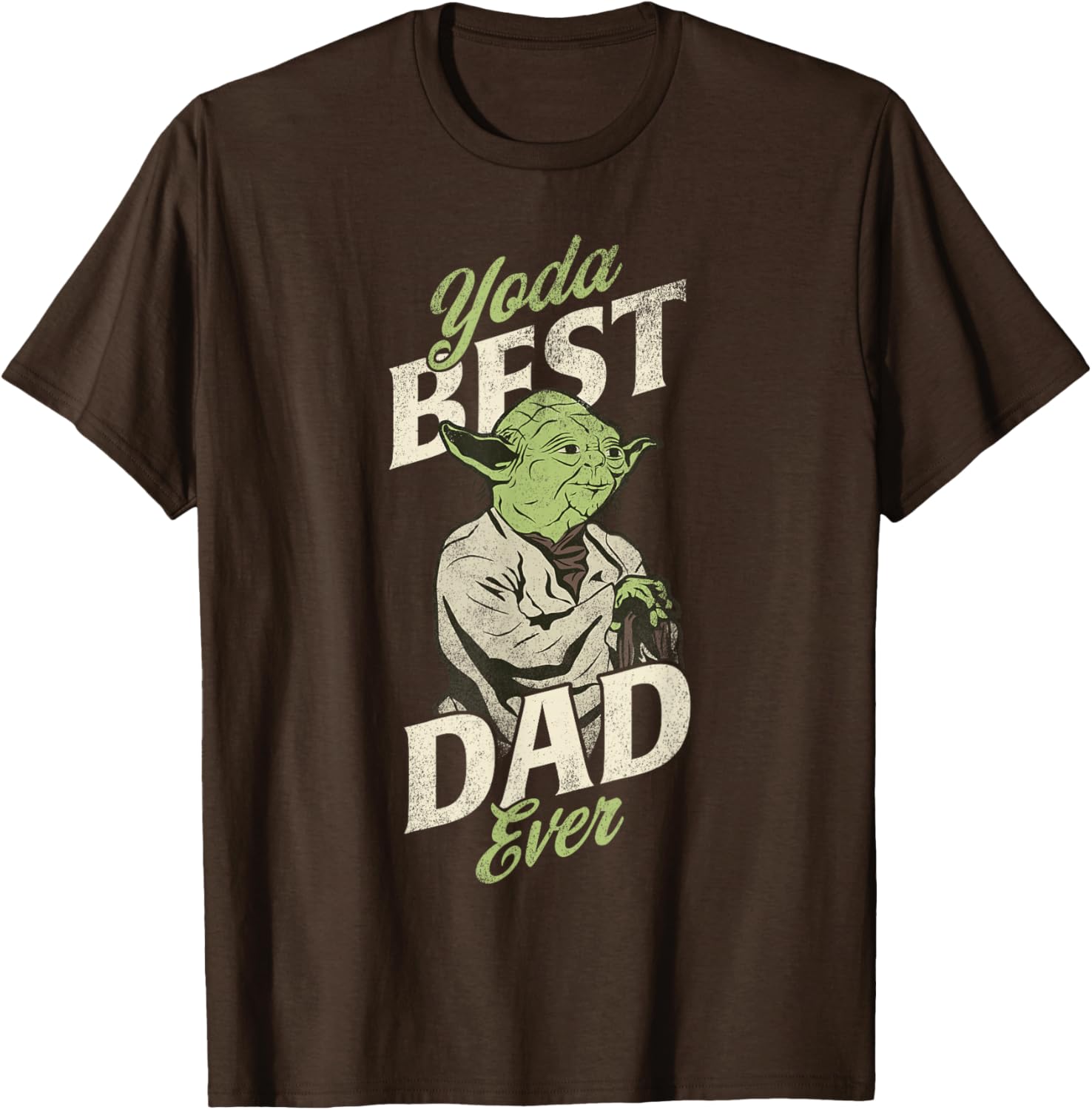 Star Wars Yoda Best Dad Ever Distressed Poster T-Shirt for Fathers Day - 3
