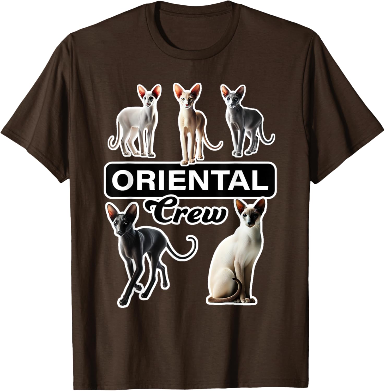 Oriental Cat Crew T-Shirt for Cat Lovers - Stylish and Comfortable Wear - 10