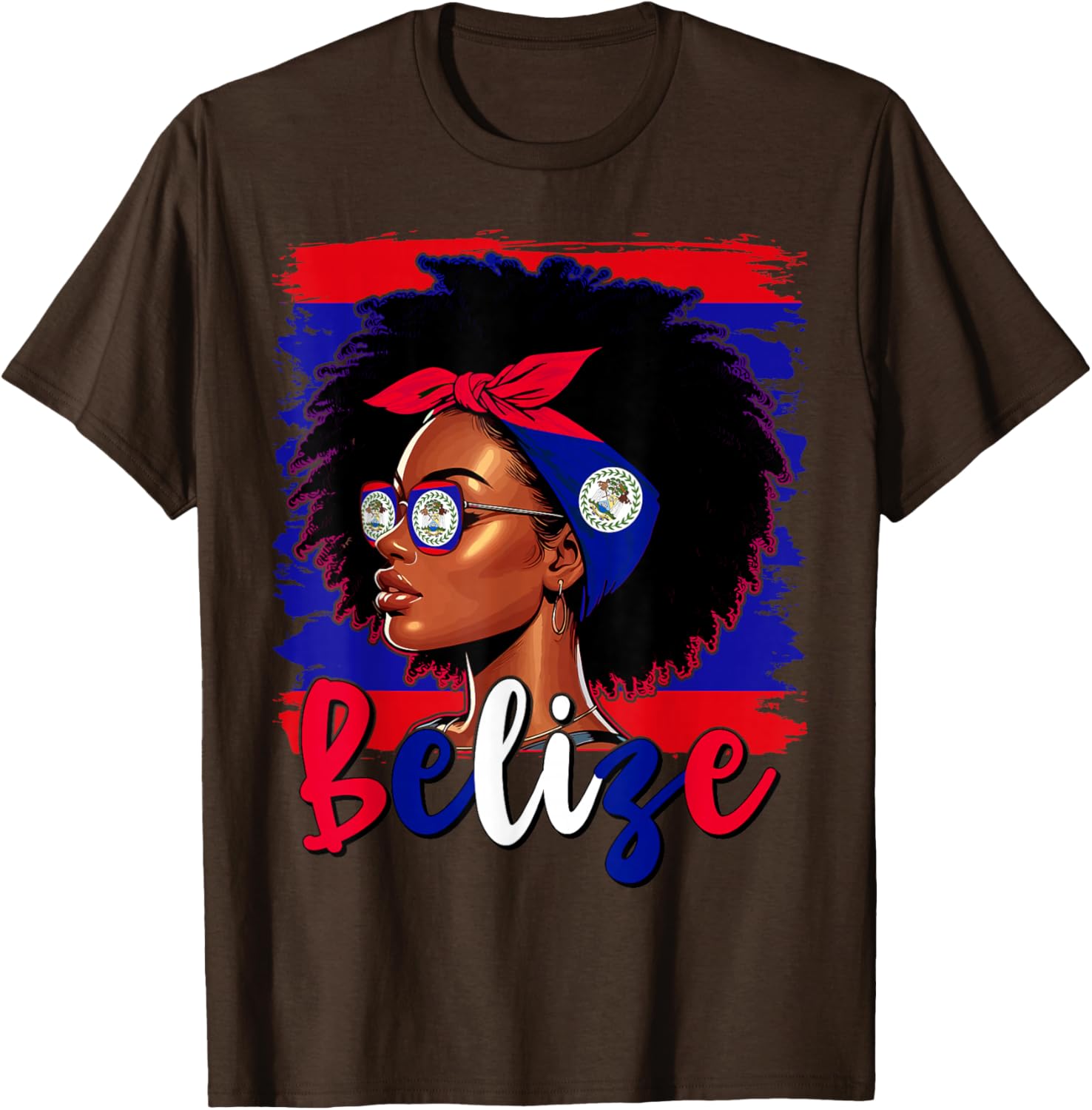 Proud Belizean Girl T-Shirt with Belize Flag for Women’s Fashion - 2