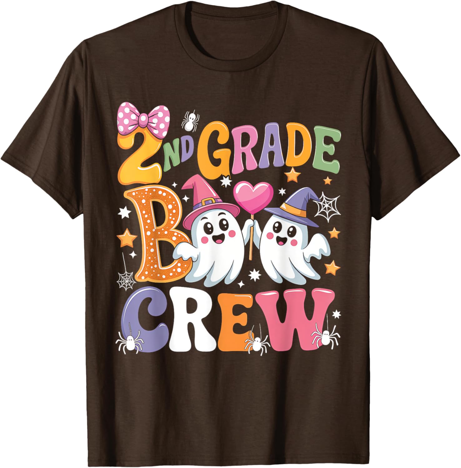 Happy Halloween T-Shirt for 2nd Grade Boo Crew Teacher and Kids - 3