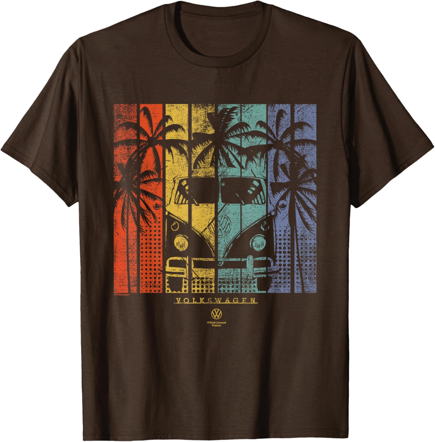 Type 2 T1 Retro Campervan T-Shirt with Beach Palm Tree Design - 2