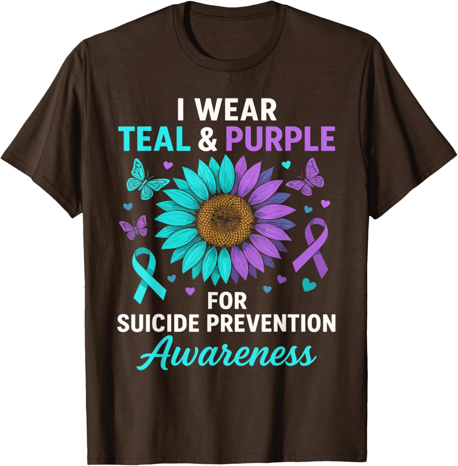 Teal and Purple Suicide Prevention Awareness T-Shirt for Supportive Style - 3