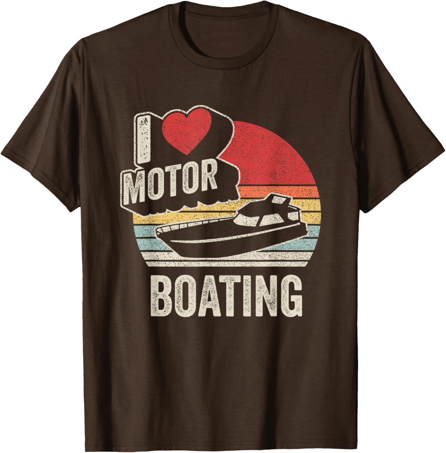 Vintage Retro I Love Motor Boating Funny T-Shirt for Boaters and Enthusiasts - 9