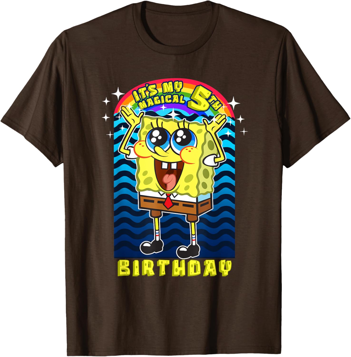 SpongeBob SquarePants Magical 5th Birthday Gift T-Shirt for Kids - 17