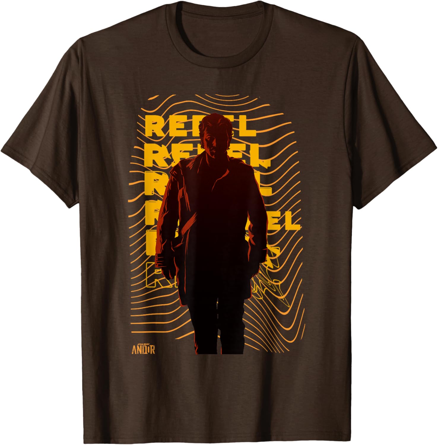 Vintage Star Wars Andor Rebel Silhouette Distressed T-Shirt for Fans - 16