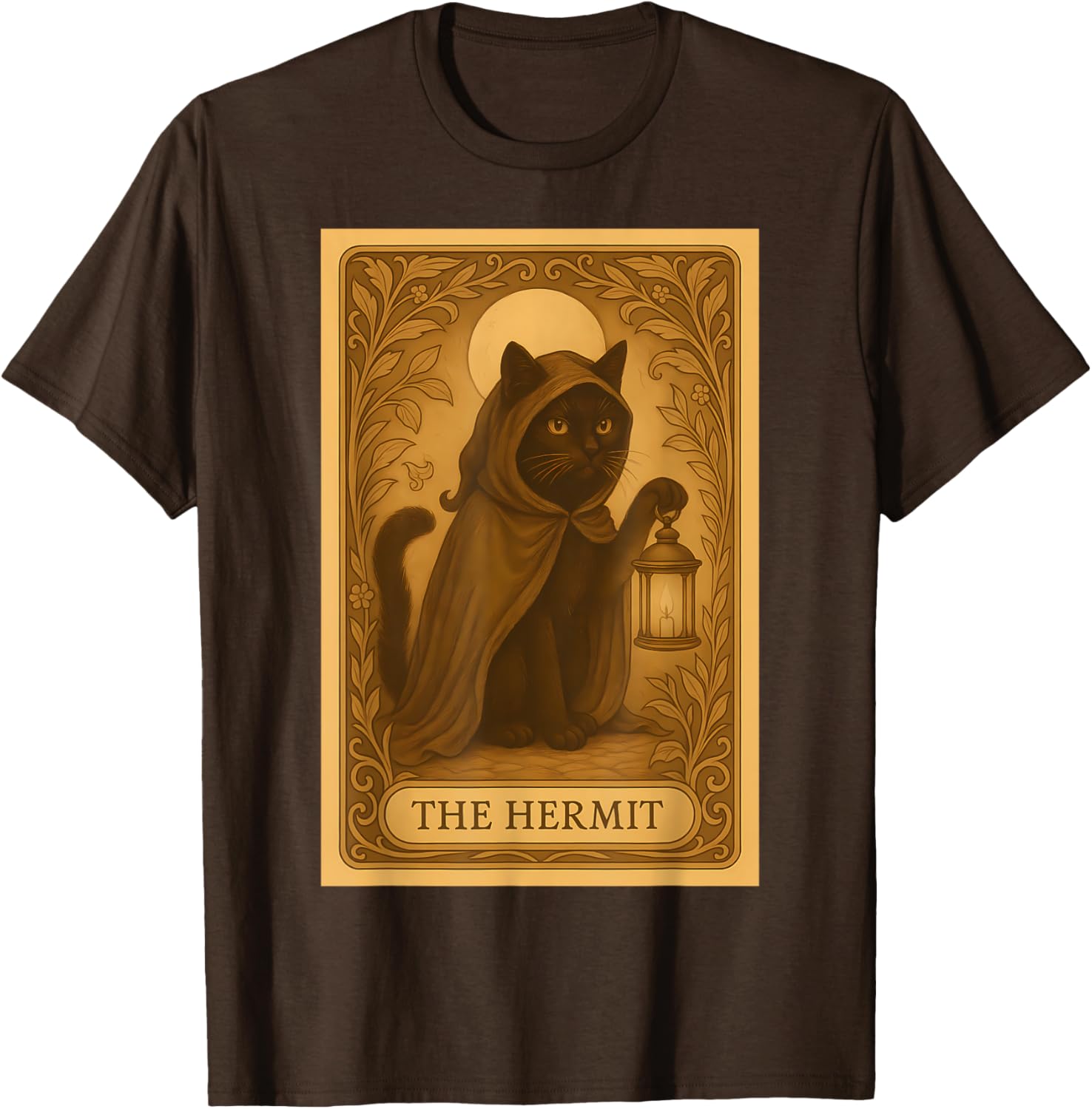 Vintage Black Cat Tarot Card Moon T-Shirt for Stylish Cat Lovers - 2