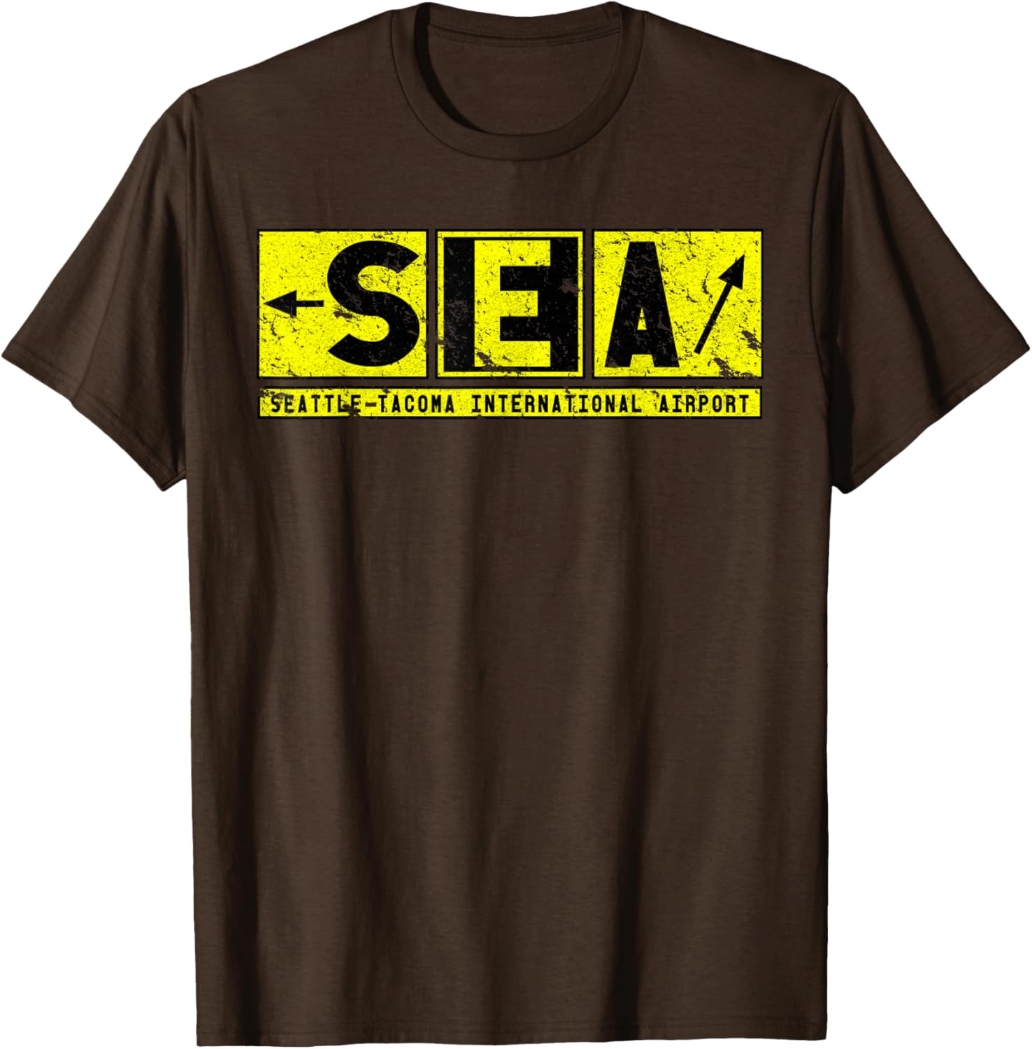 Vintage SEA Seattle Tacoma Airport Taxiway Sign Pilot T-Shirt - 22