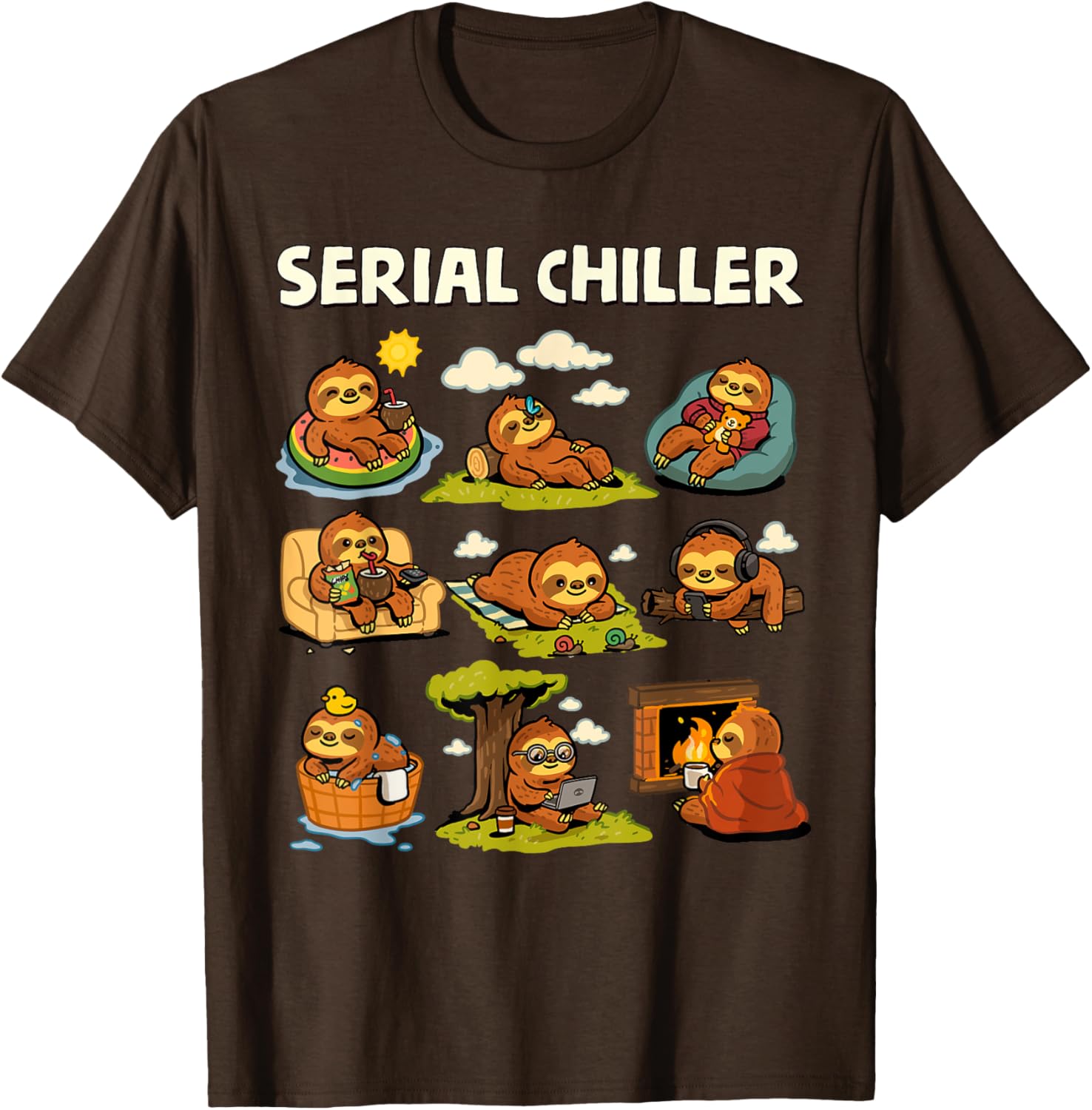 Serial Sloth Chiller T-Shirt for Relaxed Retirement and Lazy Days - 12