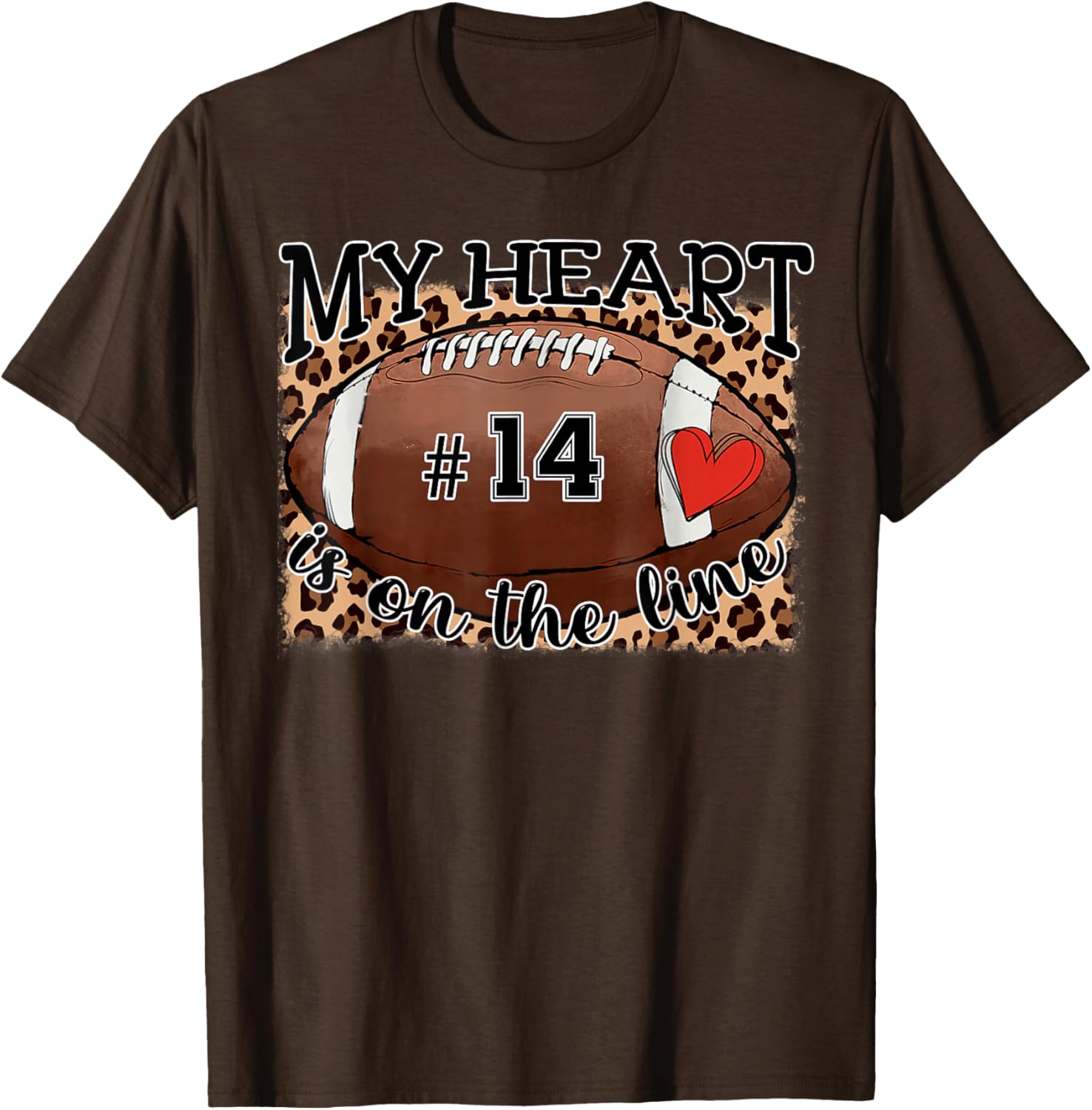 Night Number 14 Football Jersey Leopard Print T-Shirt for Fans - 10