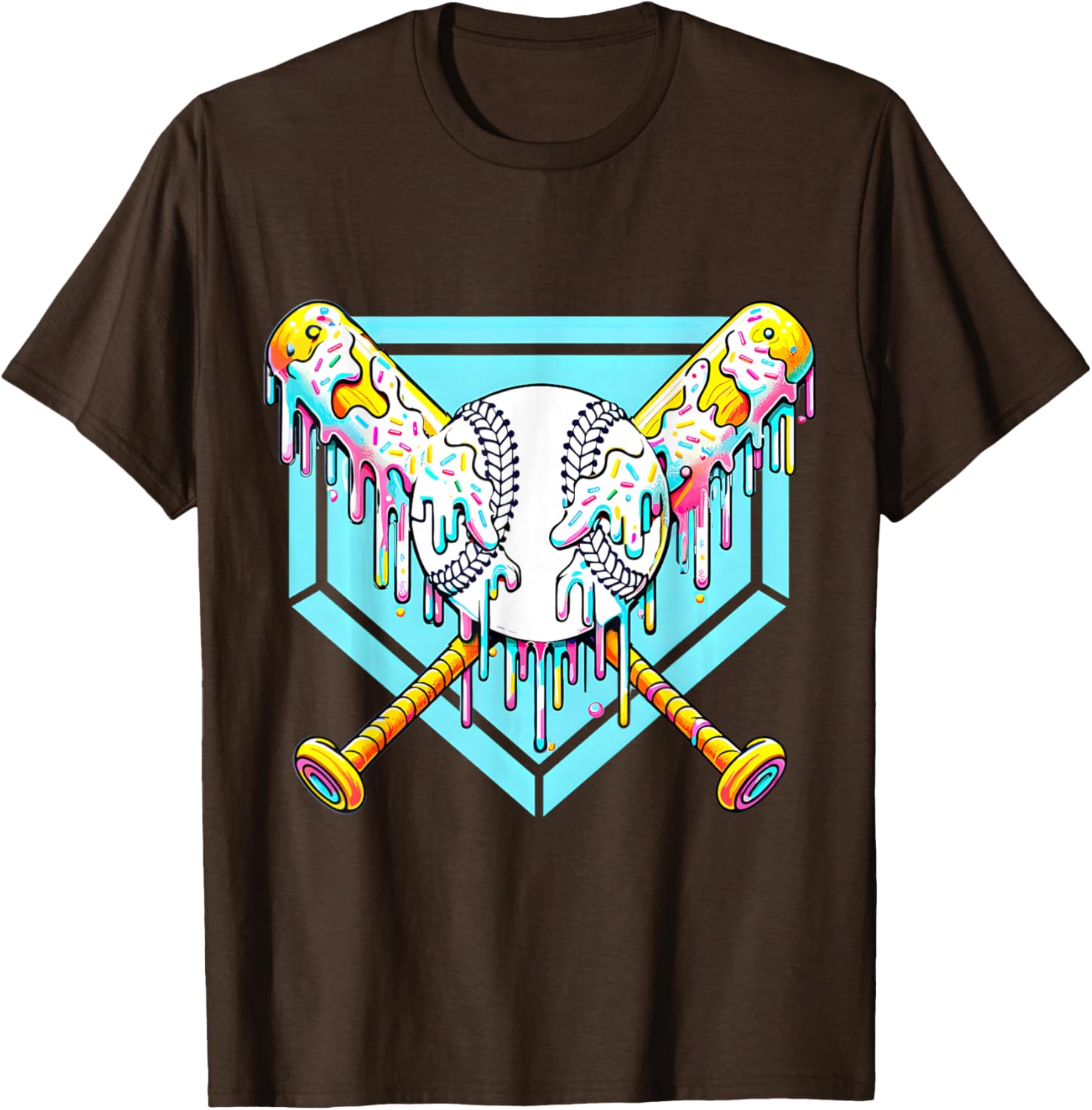 Youth Baseball Drip Ice Cream T-Shirt Fun Apparel for Young Athletes - 8