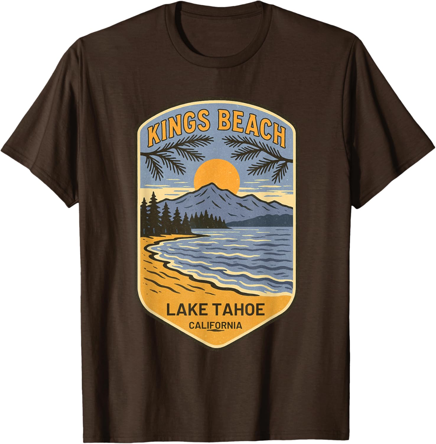 Retro Kings Beach Lake Tahoe T-Shirt Vintage Art Souvenir Apparel - 10