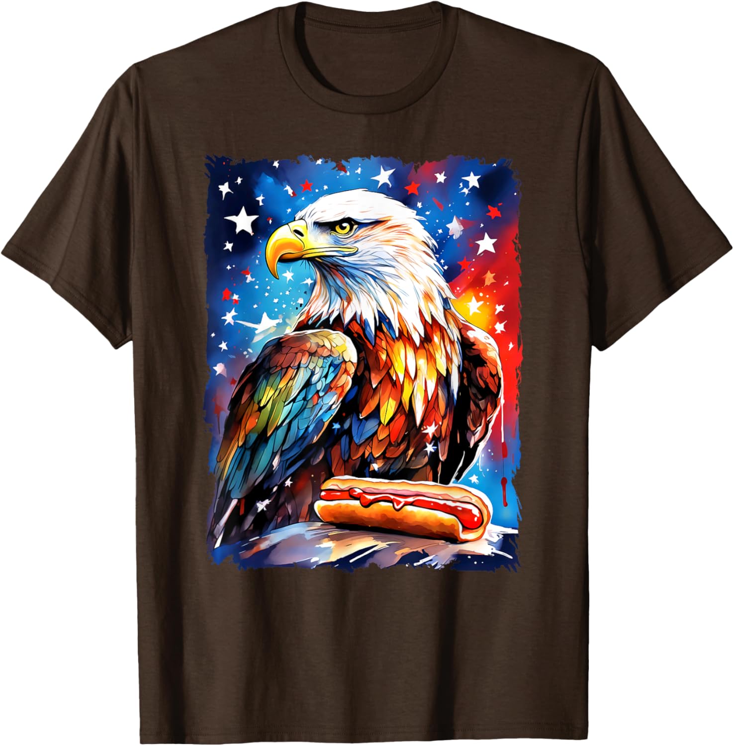Patriotic 4th of July T-Shirt with Hotdog and Eagle Design for All Ages - 12