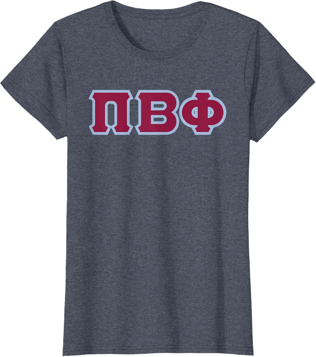 Pi Beta Phi Official Licensed T-Shirt with Silver Blue Letters for Women - 4