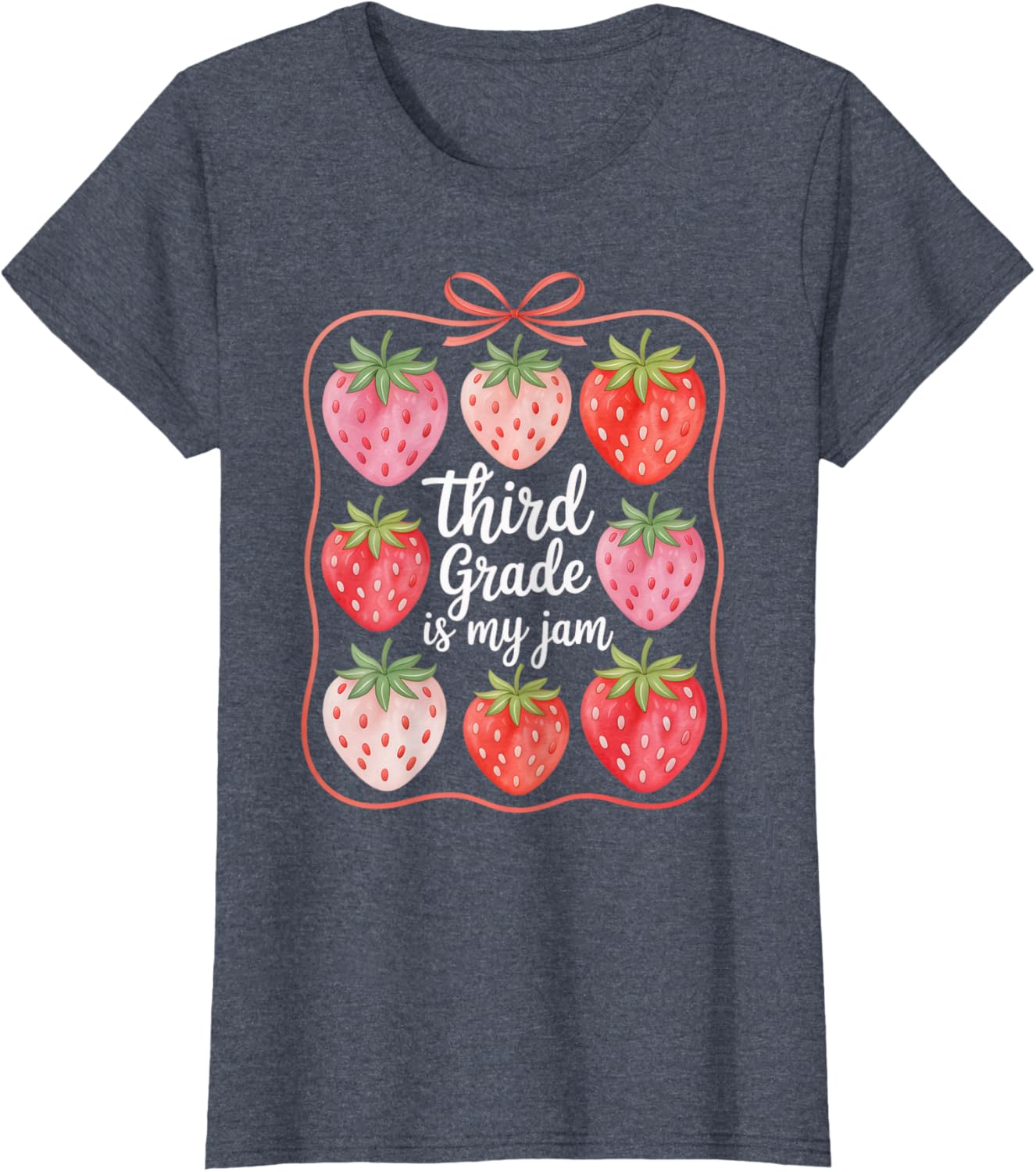 Cute Strawberry Teacher Back to School T-Shirt for Third Grade Fun - 2