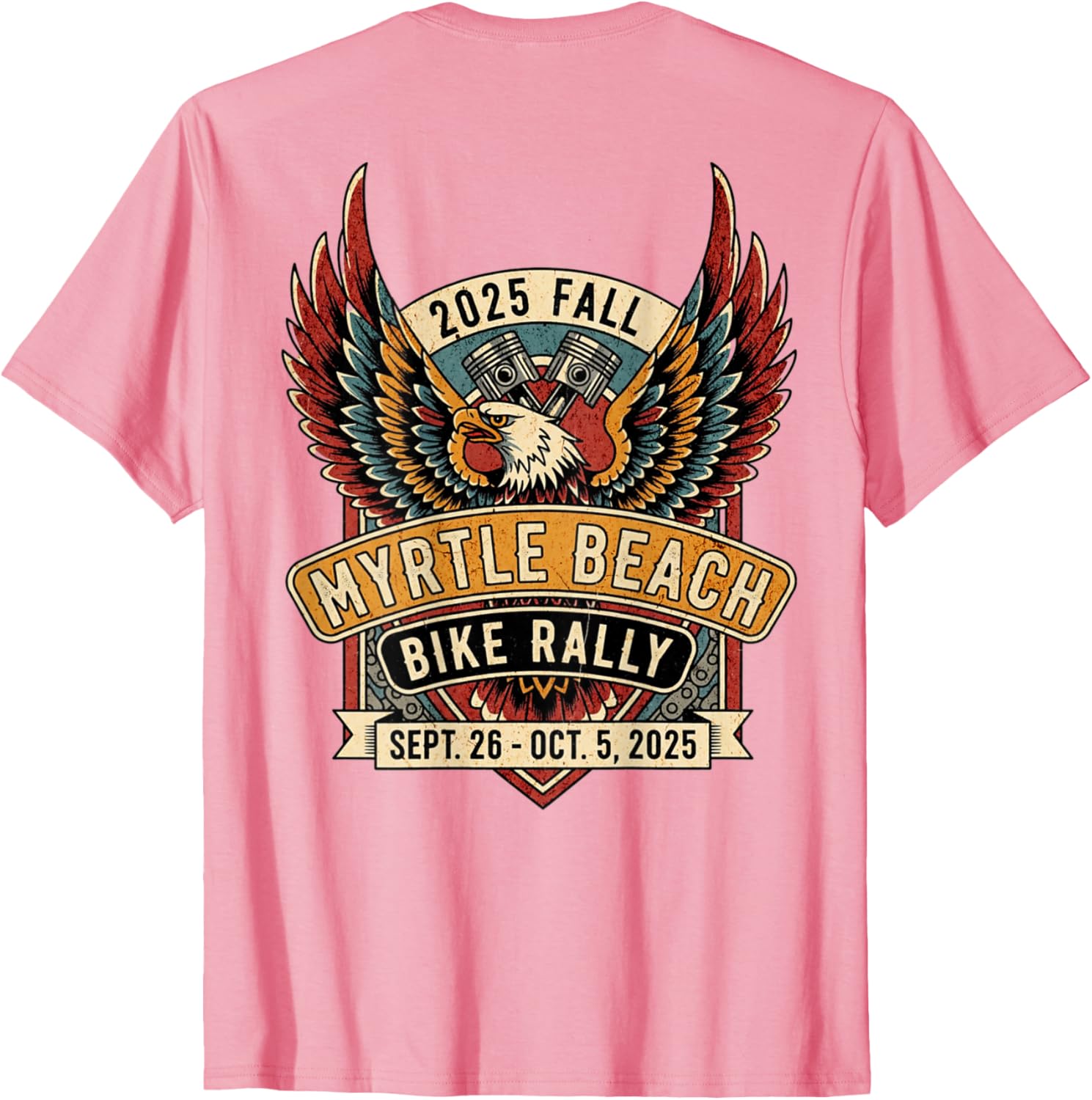 2025 Fall Myrtle Beach Bike Rally Vintage Art T-Shirt for Bikers - 10