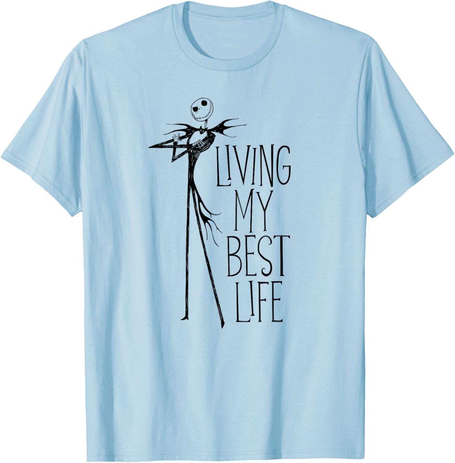 Men's Nightmare Before Christmas Jack Living My Best Life T-Shirt in White - 4