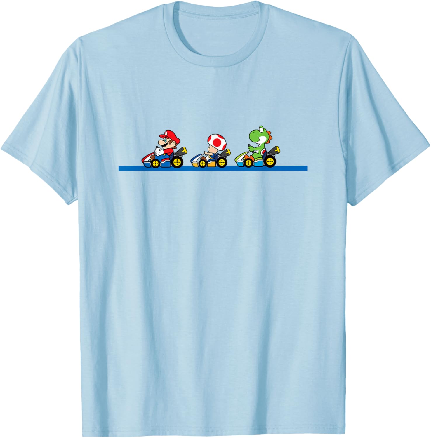 Vintage Mario Kart T-Shirt featuring Yoshi, Toad, and Mario Racing Fun - 9