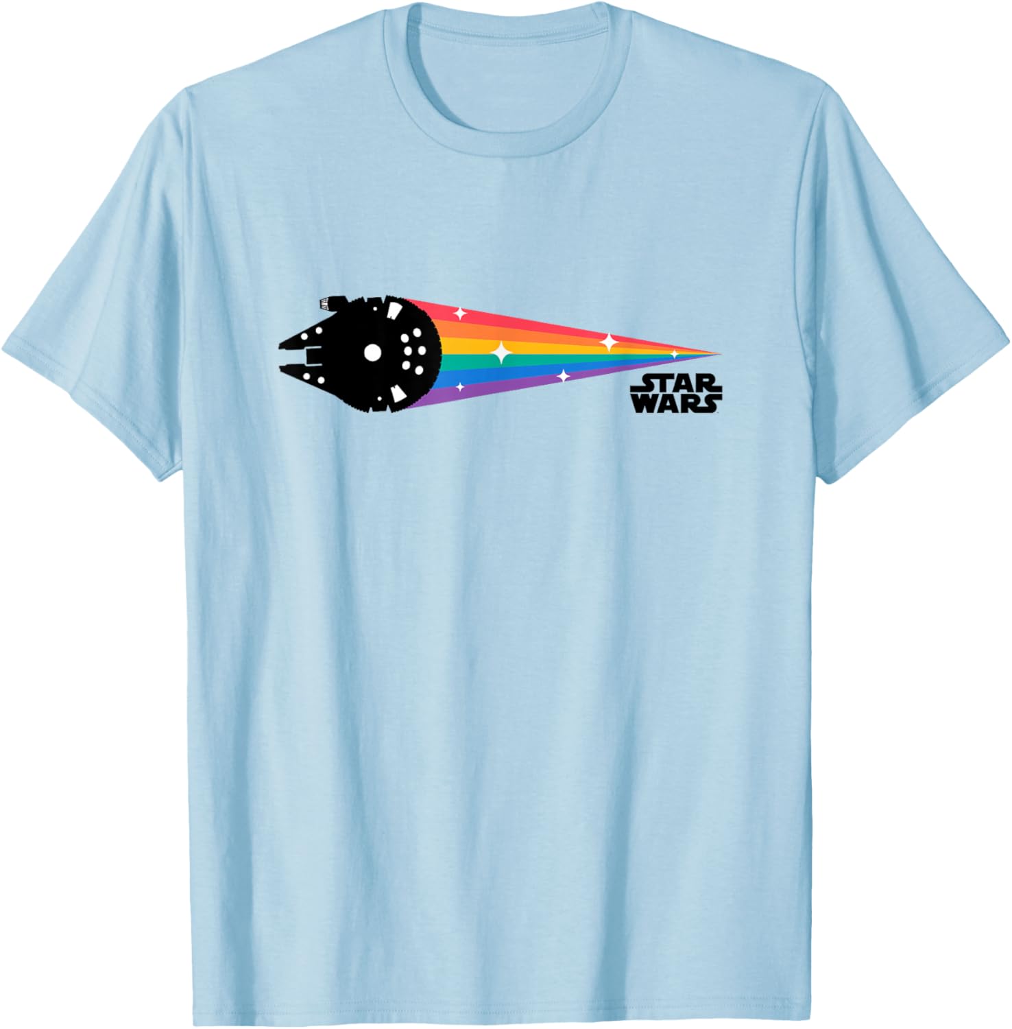Star Wars Millennium Falcon Retro Rainbow Logo T-Shirt for Fans - 3