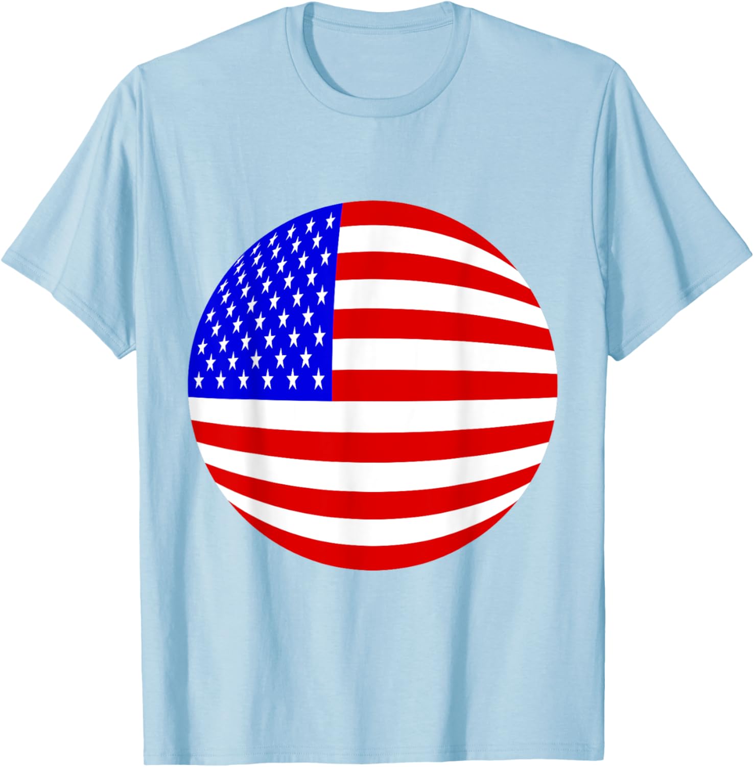 Patriotic American Flag T-Shirt with Stars and Stripes in Red and Blue - 1