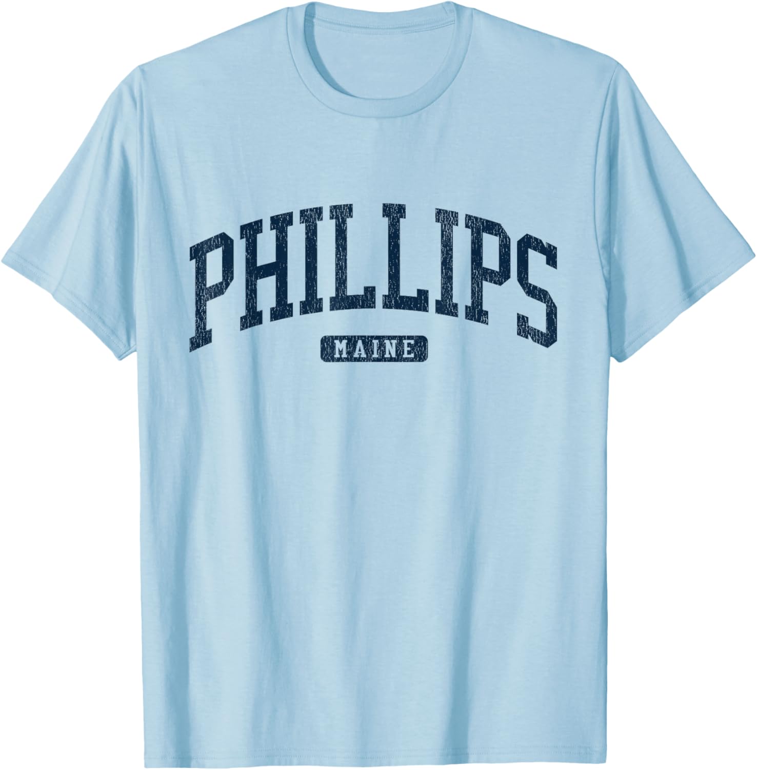 Phillips Maine College University Blue T-Shirt for Students and Alumni - 16