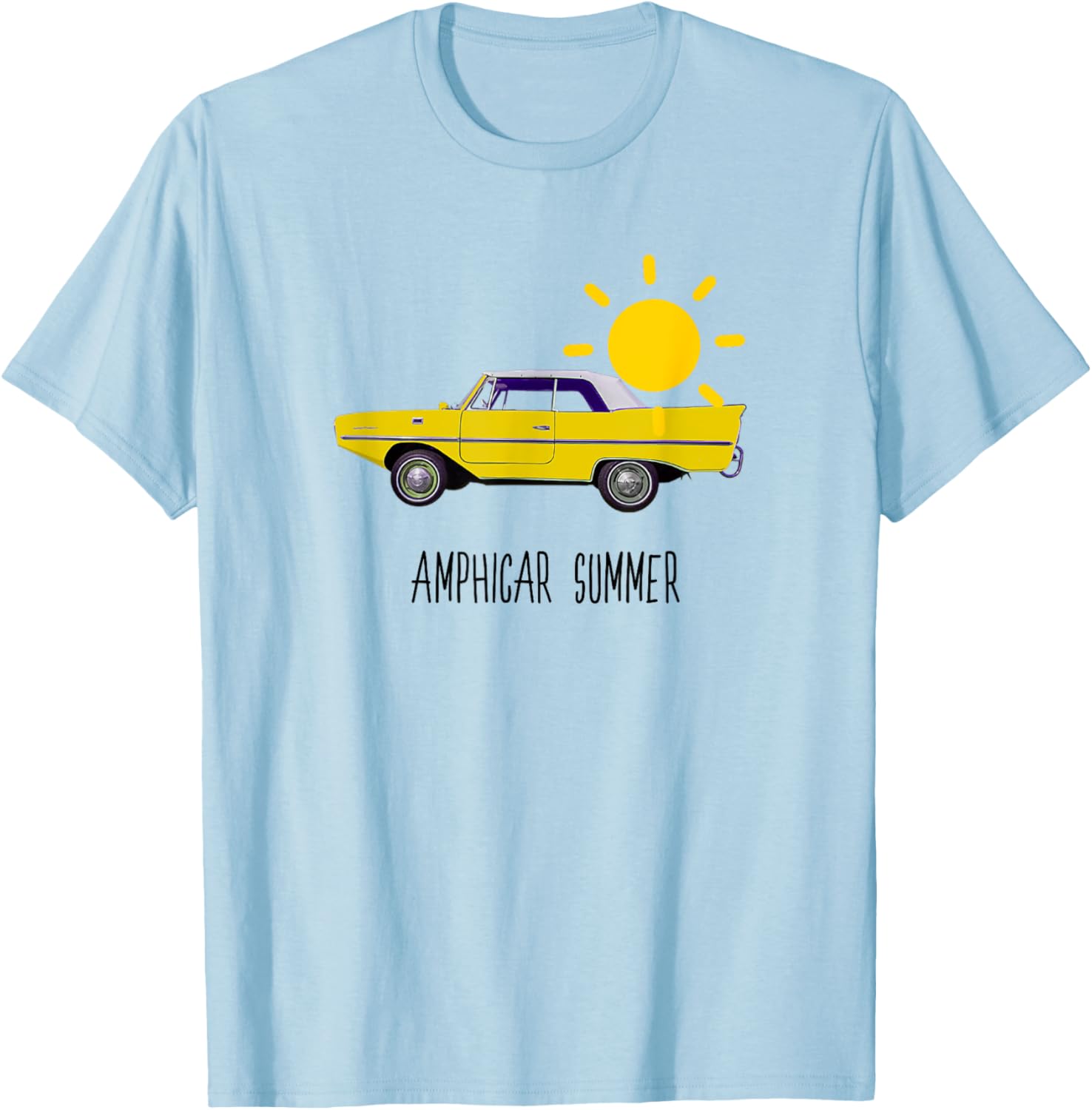 Yellow Amphicar Summer T-Shirt for Car Shows and Swim-ins Fun - 4