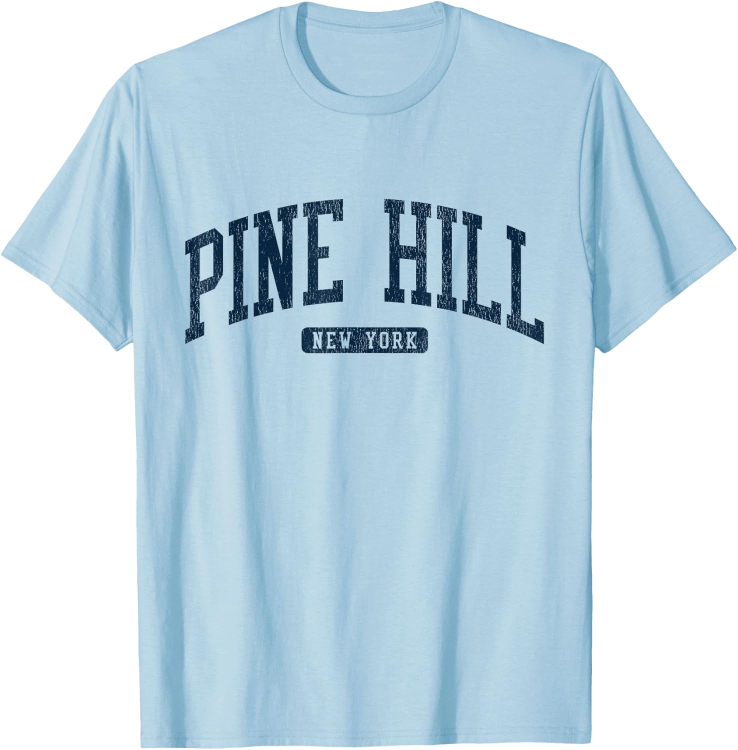 Pine Hill New York College Style Blue T-Shirt for Trendy Students - 13