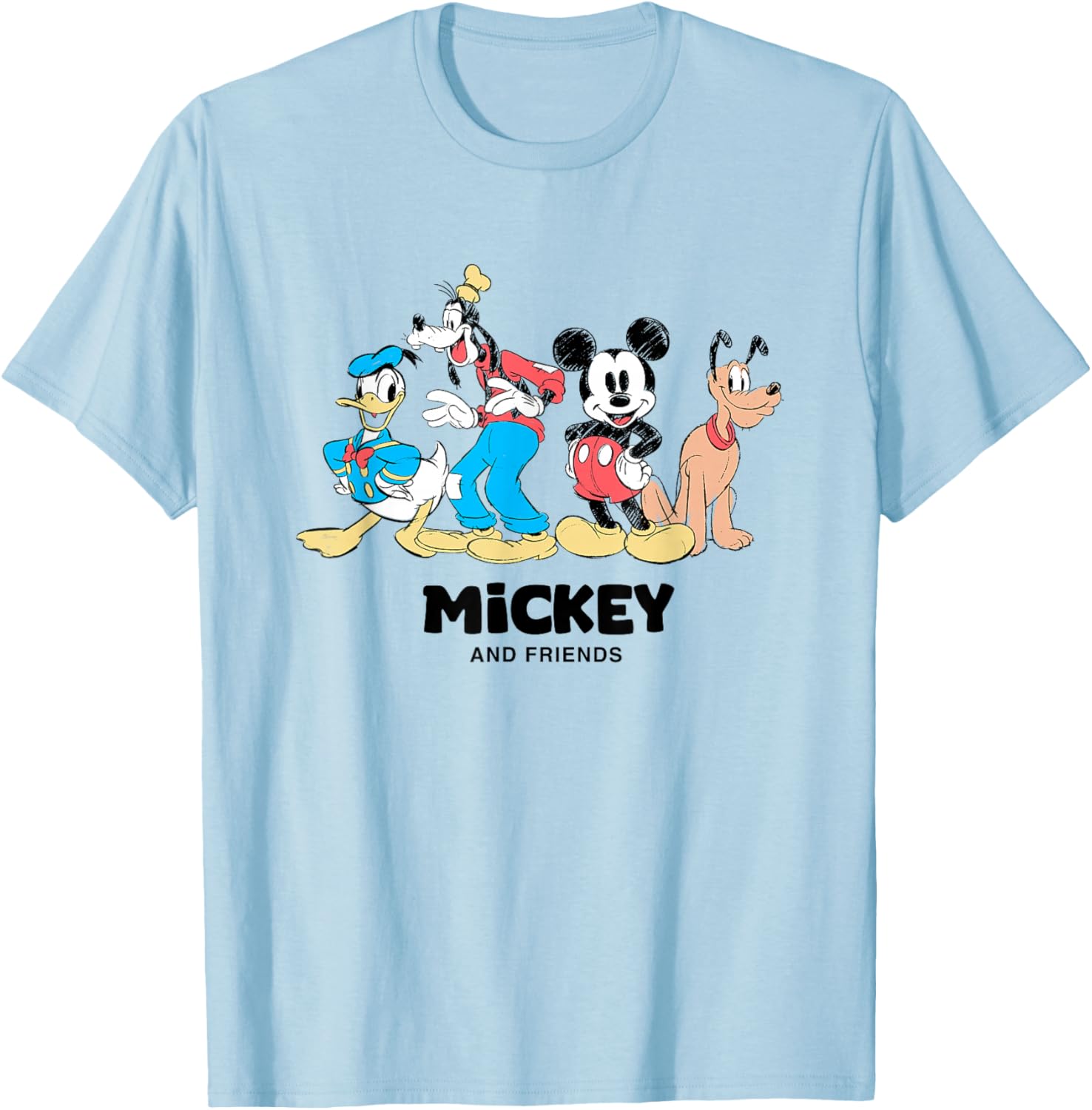 Retro Mickey and Friends T-Shirt Featuring Donald, Goofy, and Pluto - 3