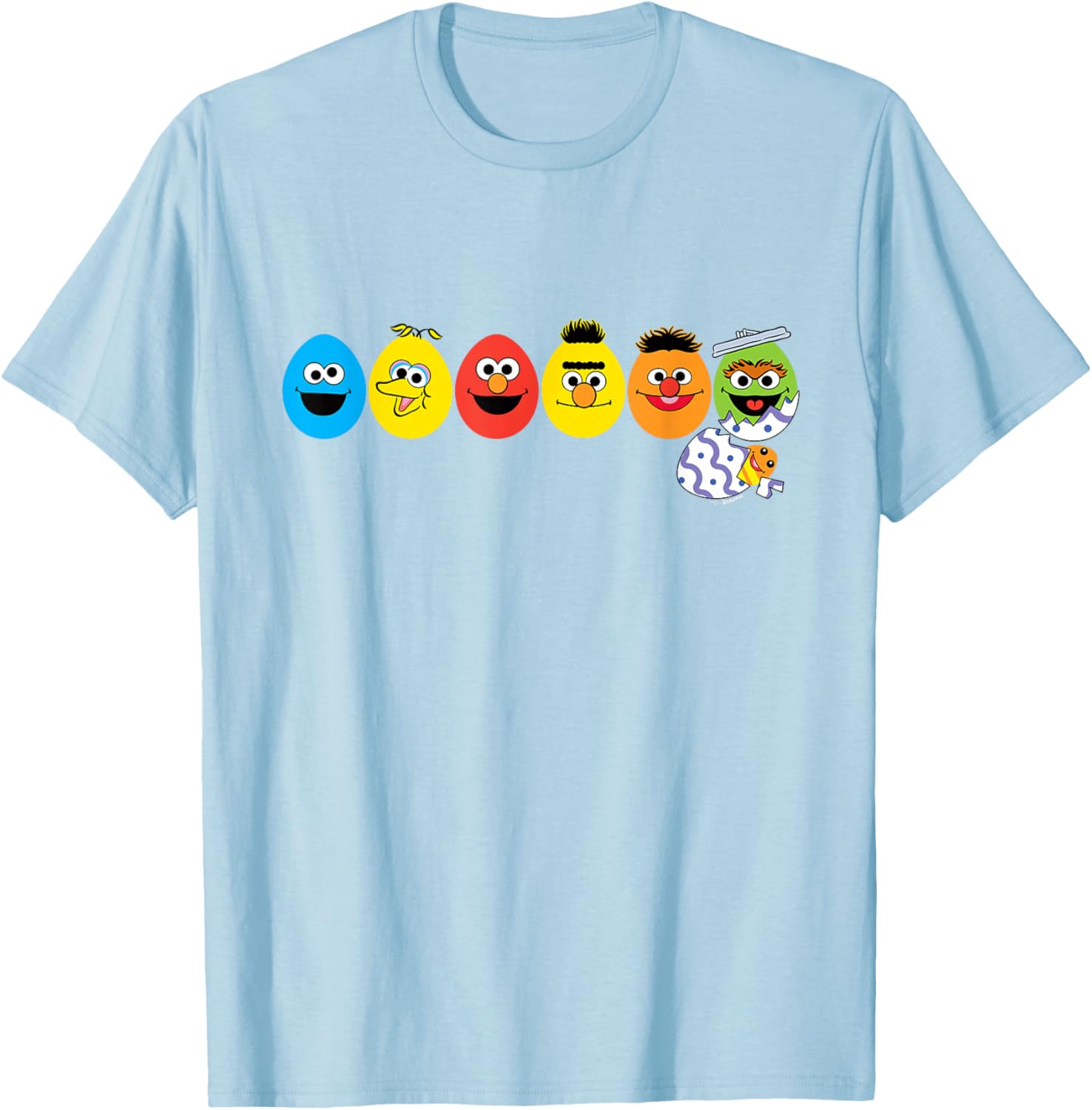 Sesame Street Easter Eggs Characters T-Shirt for Kids and Adults - 1