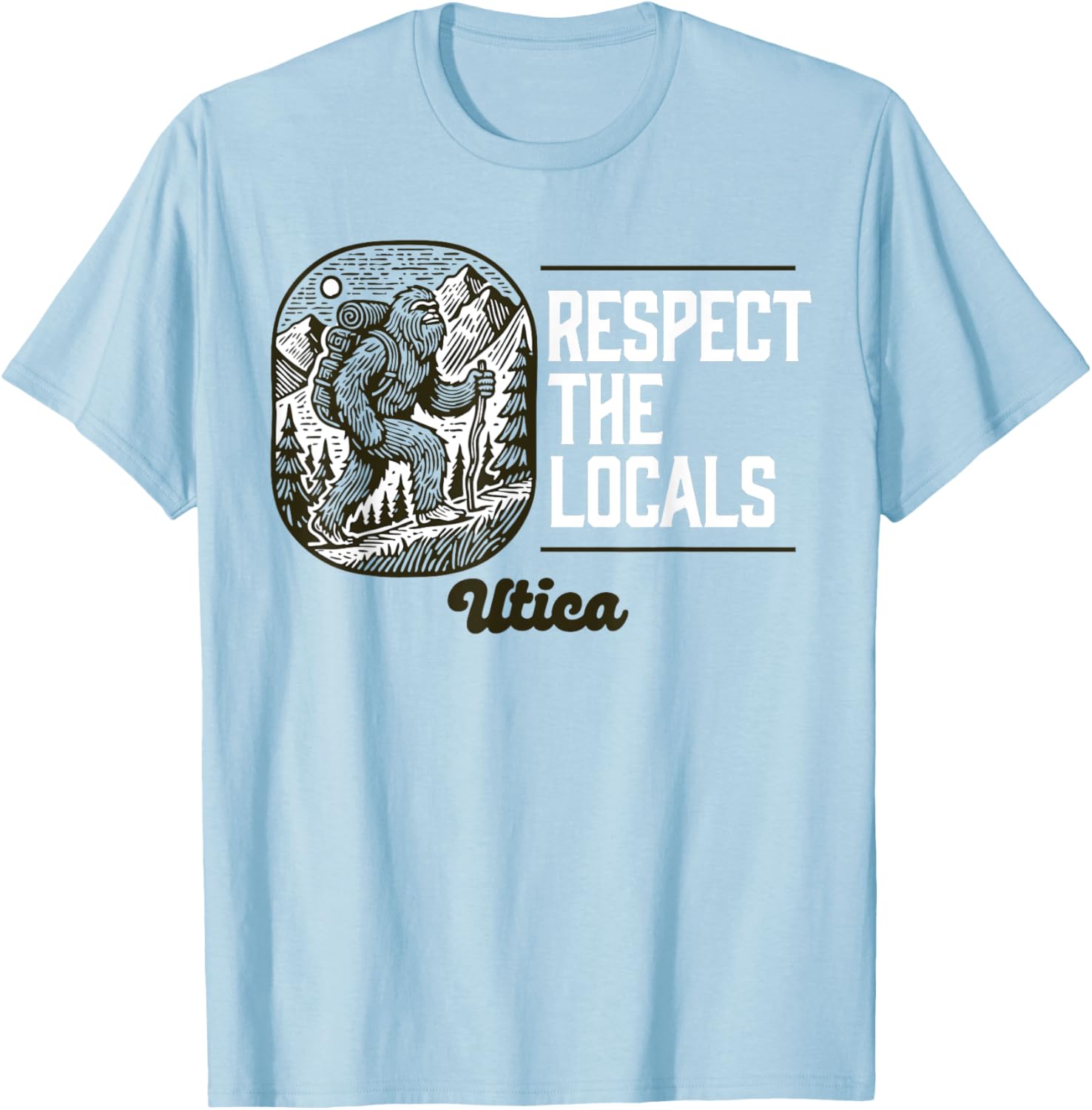 Utica Respect the Locals Bigfoot Sasquatch Hiking T-Shirt for Adventurers - 2