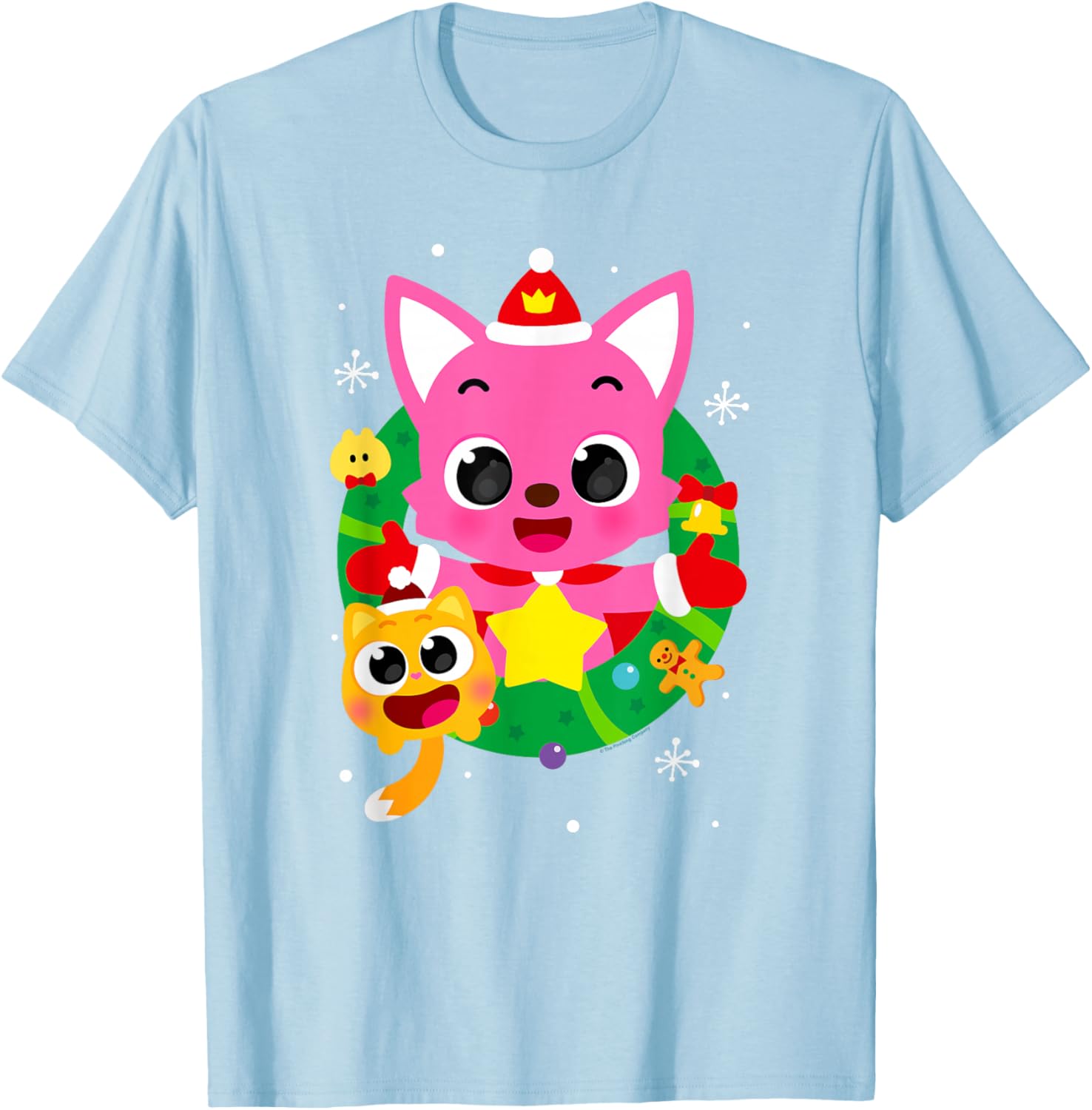 Pinkfong Holiday Wreath T-Shirt for Festive Fun and Cheerful Style - 3