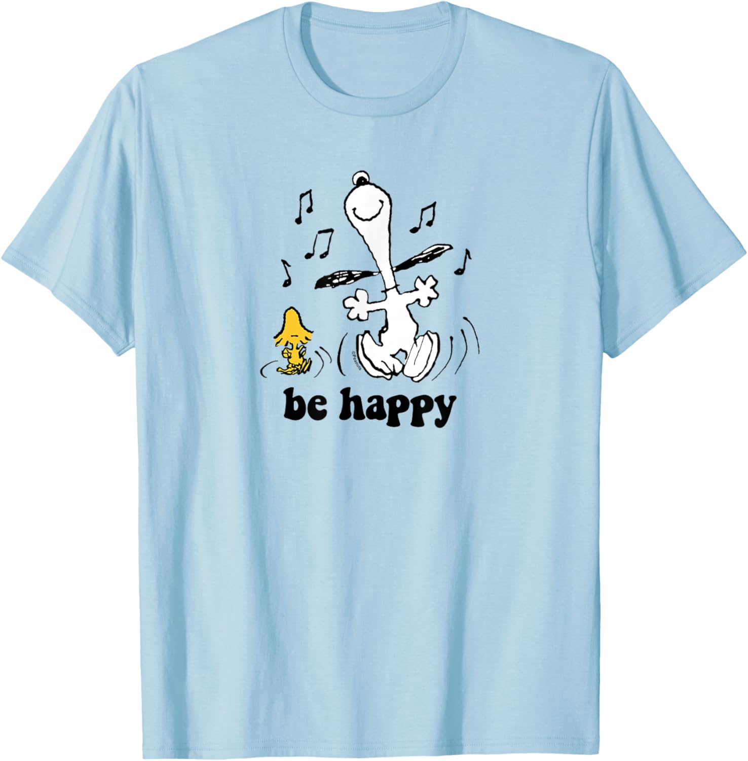 Peanuts Snoopy Woodstock Be Happy Dance T-Shirt Fun Graphic Tee - 8