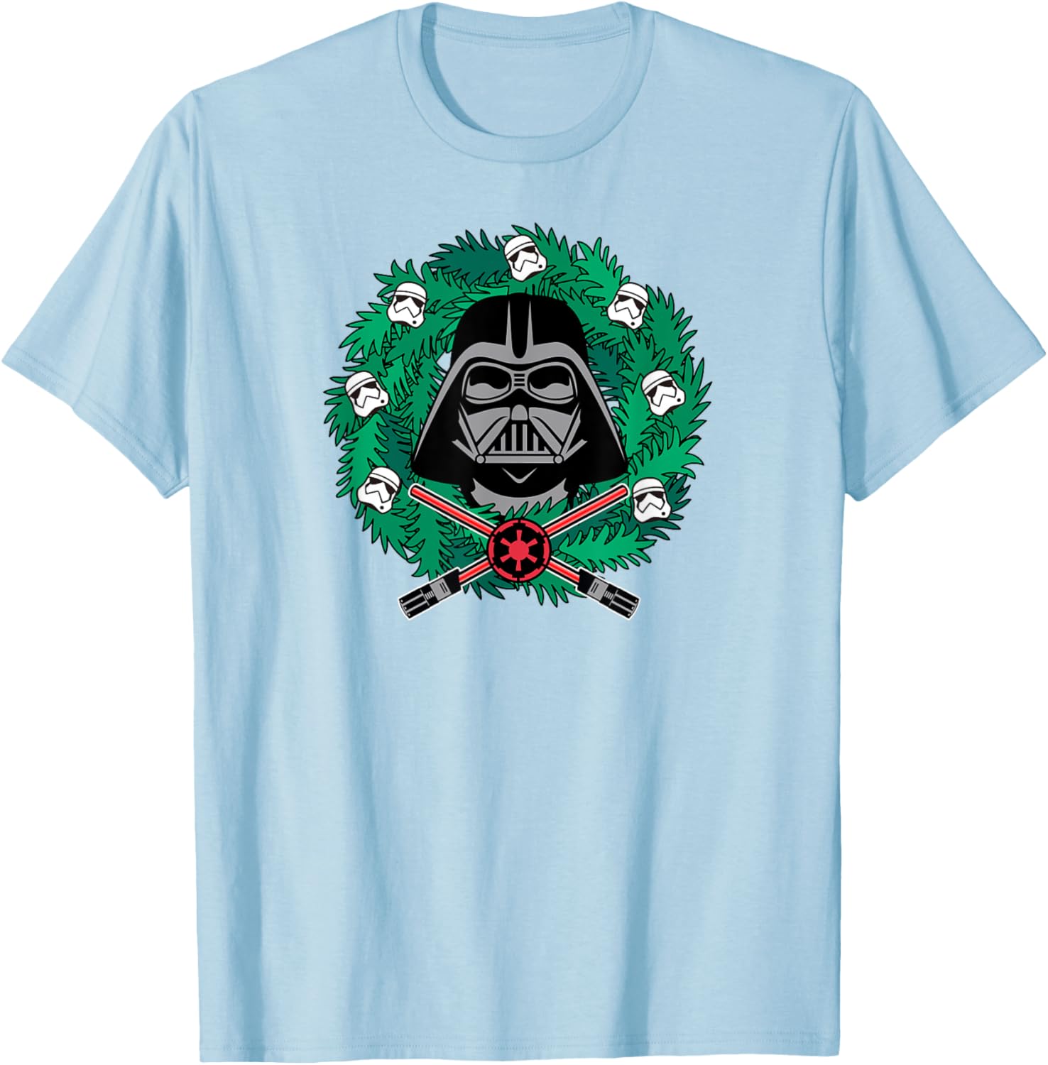 Amazon Essentials Men's Darth Vader Wreath T-Shirt for Christmas Fun - 3