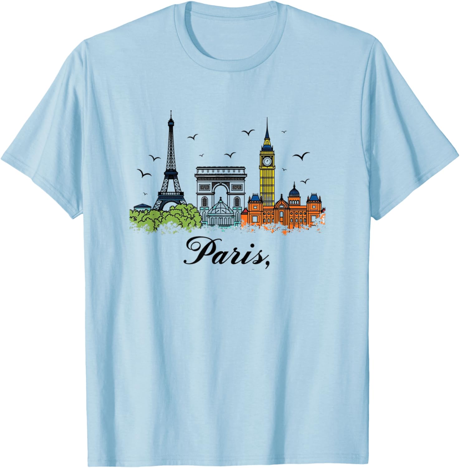 Vintage Eiffel Tower Paris T-Shirt Je T'aime Retro Style Souvenir Wear - 1