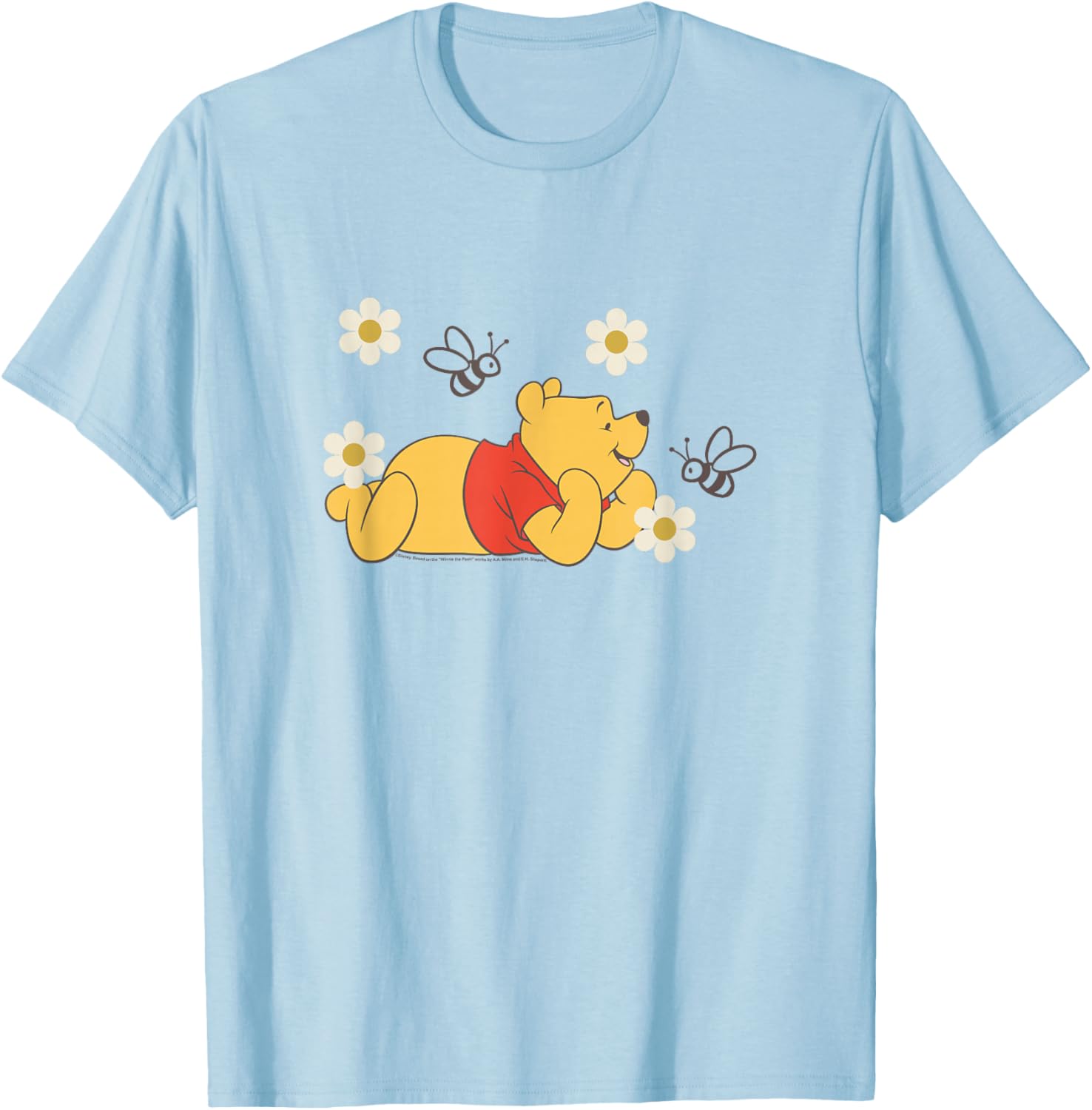 Winnie The Pooh Floral T-Shirt with Bees - Cute Nature-Inspired Apparel - 4