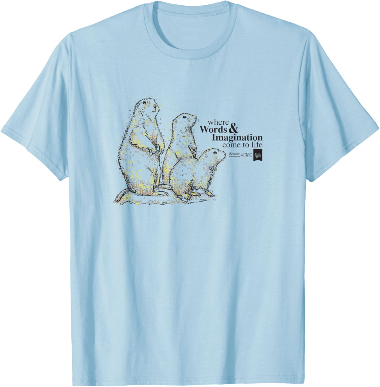 Tucson Festival of Books Prairie Dog Mascot T-Shirt for All Ages - 4