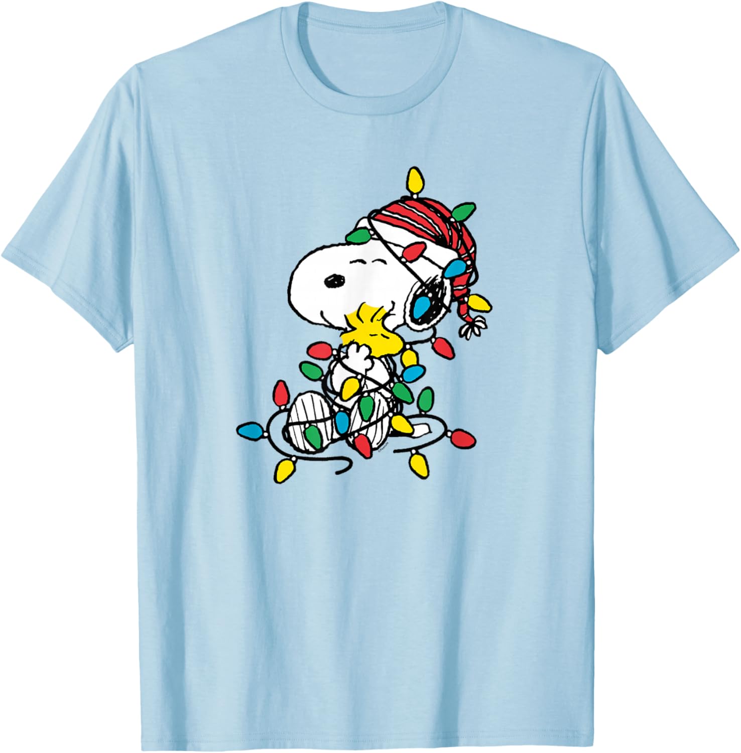 Peanuts Snoopy Woodstock Christmas Lights T-Shirt for Holiday Cheer - 7