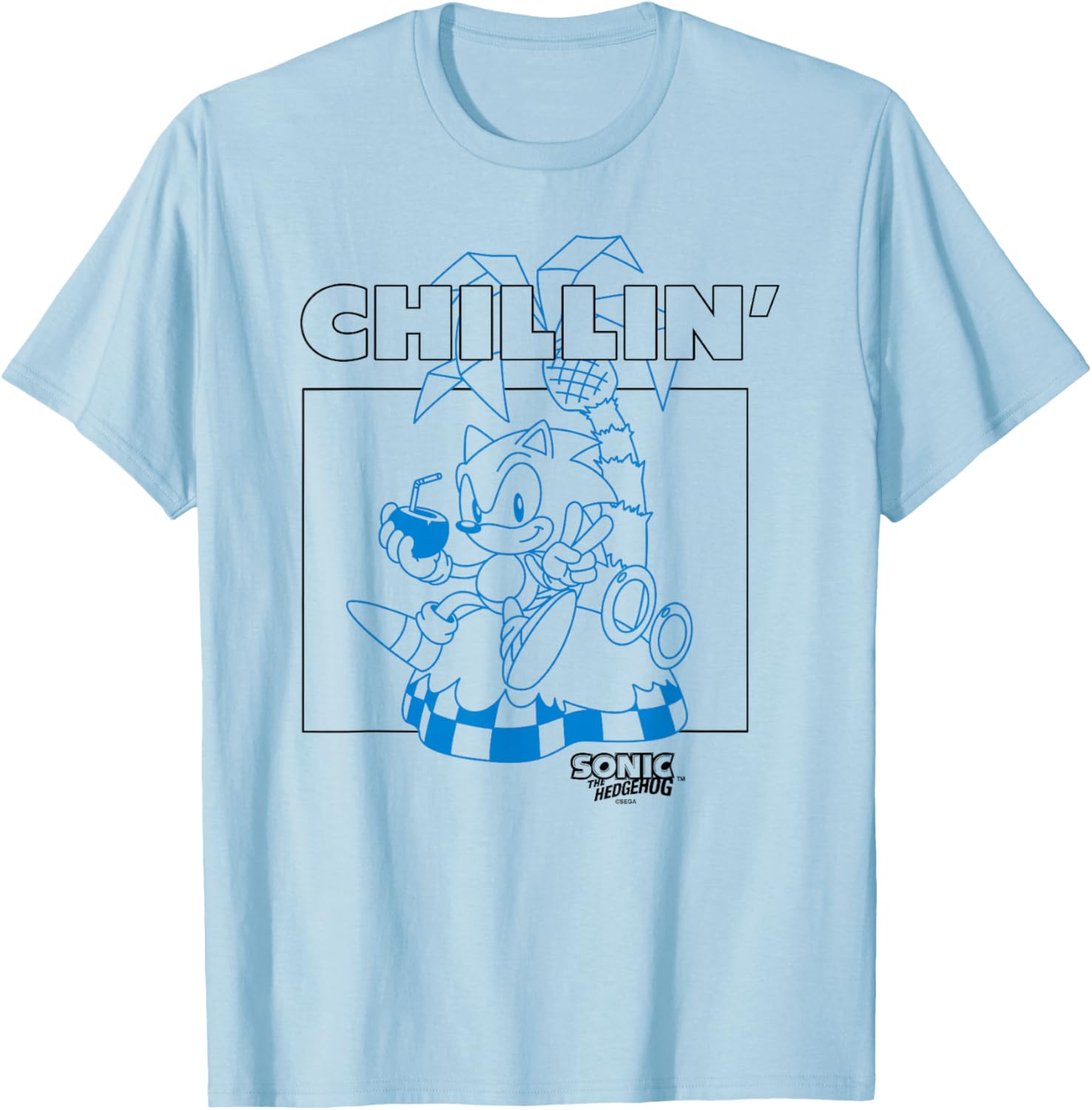 Sonic The Hedgehog Father's Day Chill Vacation Retro T-Shirt for Dad - 4