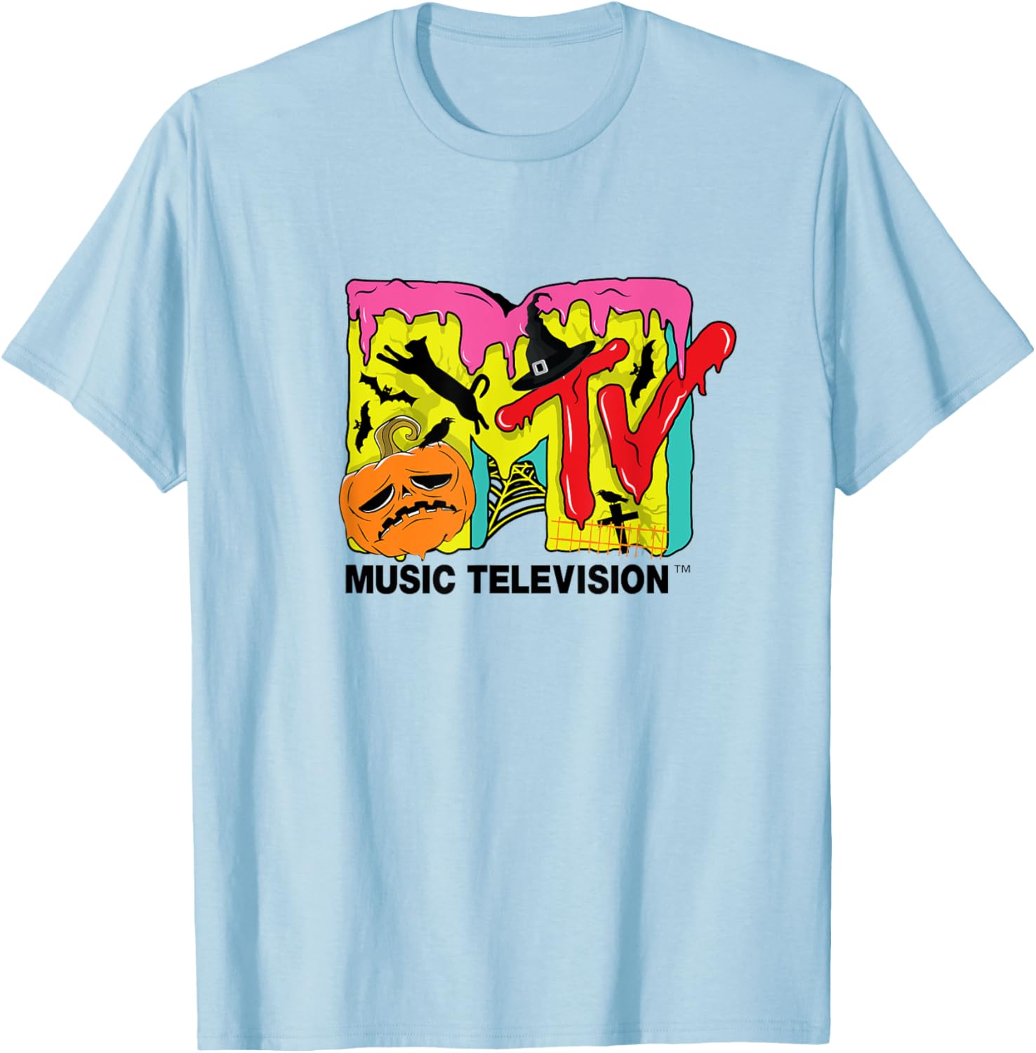 Mademark x MTV Halloween T-Shirt with Pumpkin and Cats Design - 1