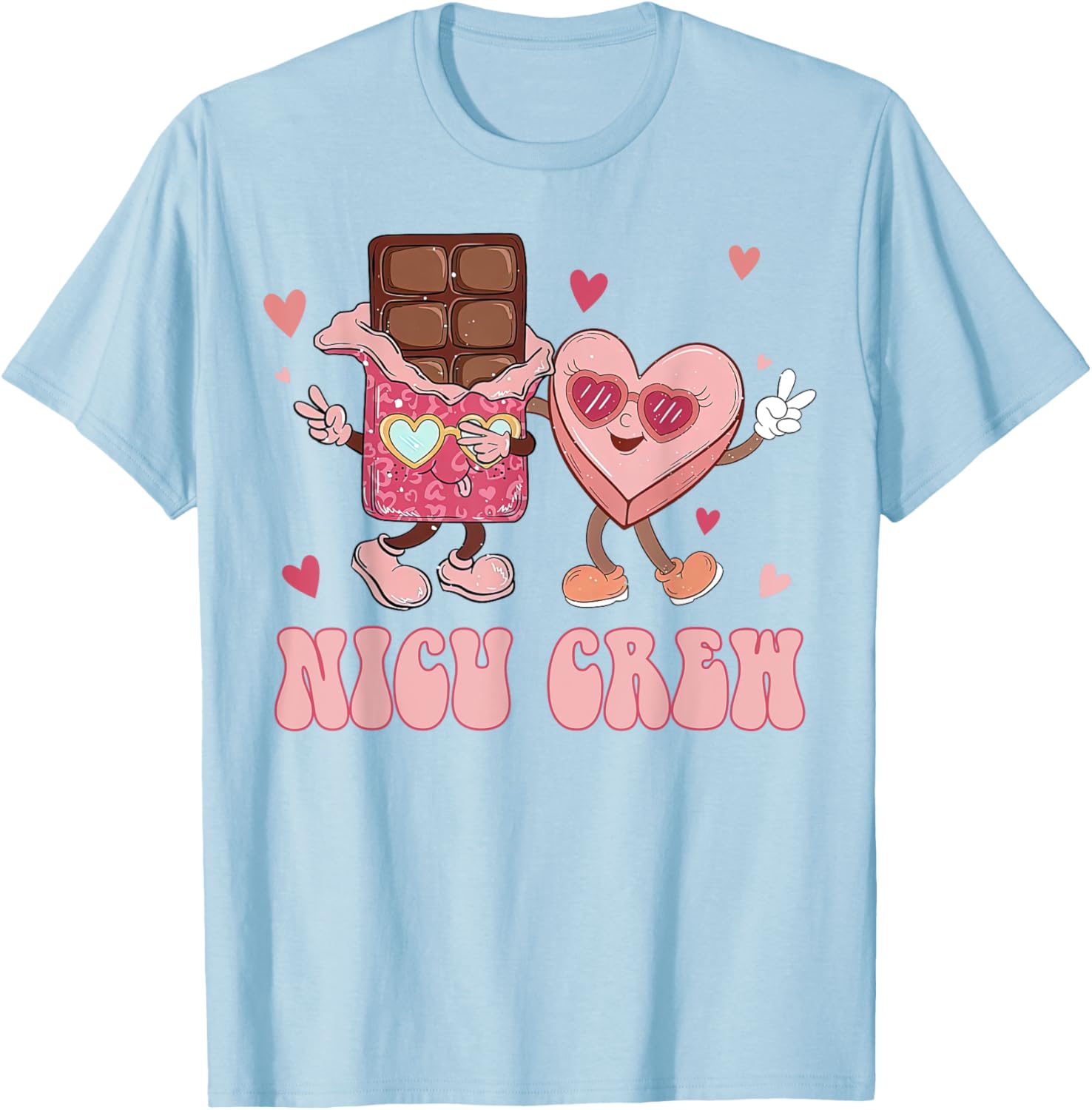 Retro NICU Crew Valentine's Day T-Shirt for Nurses with Cute Heart Design - 6