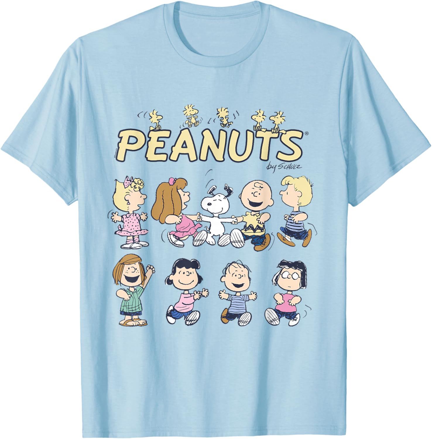 Peanuts Snoopy and Friends Dancing Short Sleeve T-Shirt for Fun Style - 11