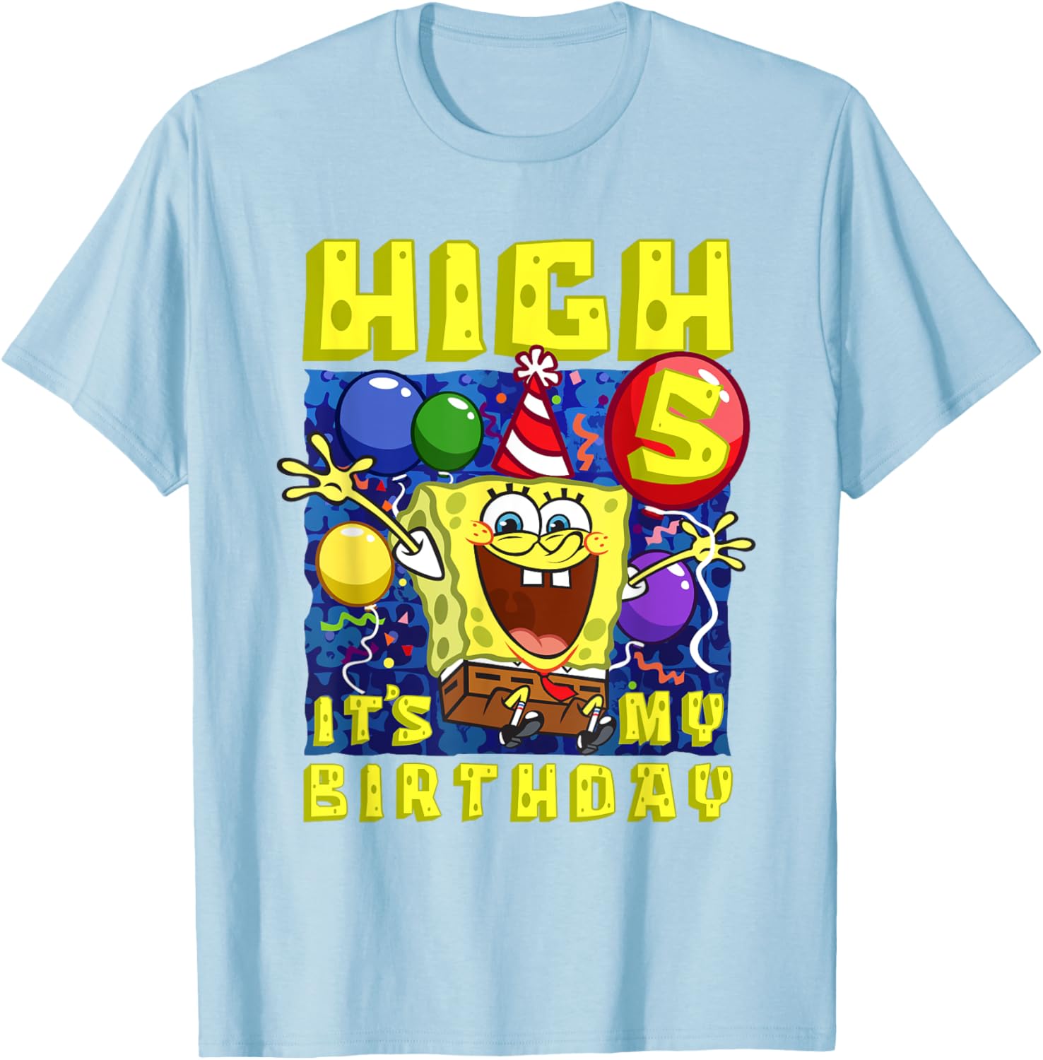 SpongeBob SquarePants Birthday T-Shirt for Boys and Girls Age 5 - 4